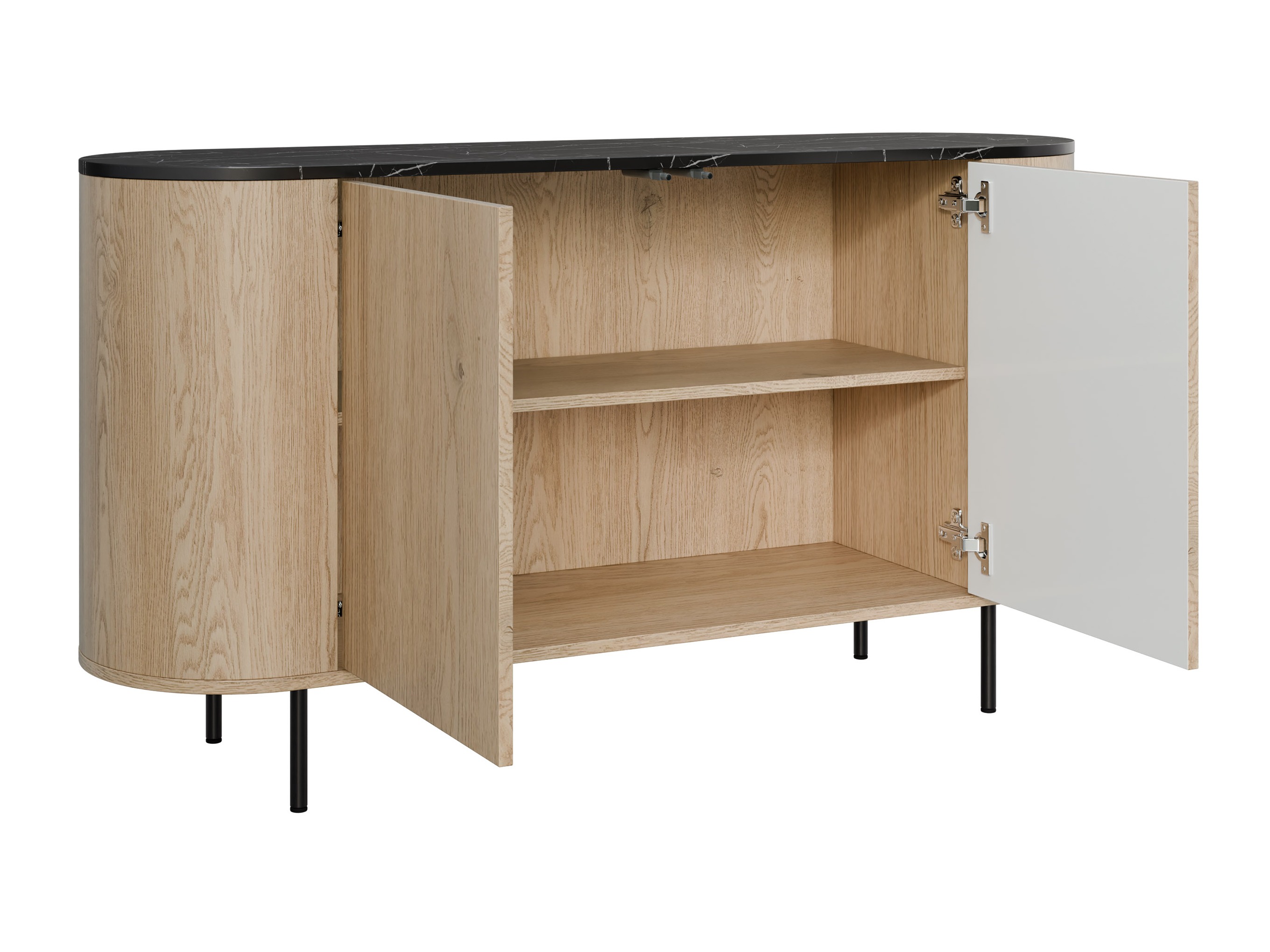 Sideboard Comfivo Livtena (White marble + Golden)