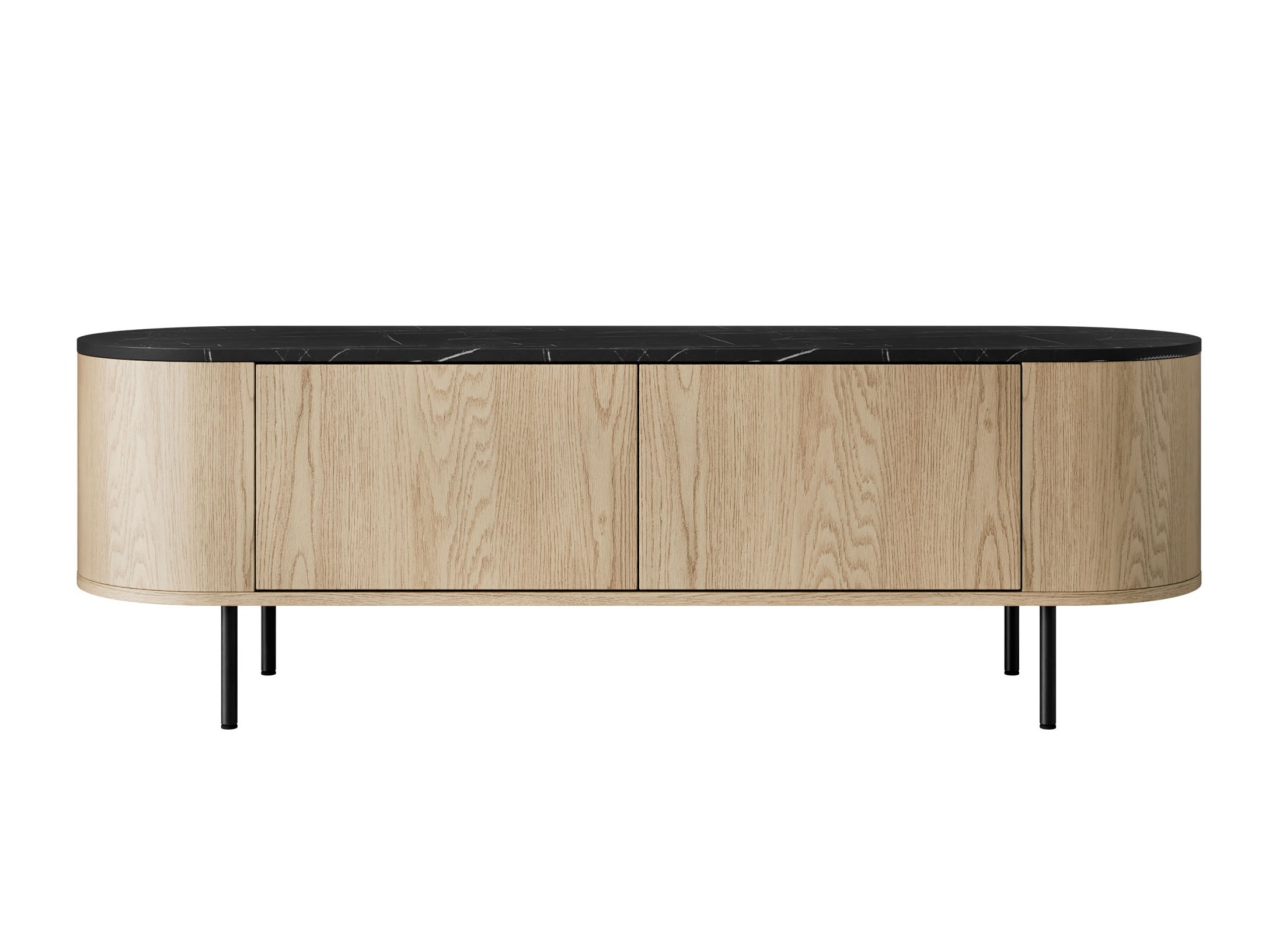 TV stand Comfivo Livtena (Black marble + Black)