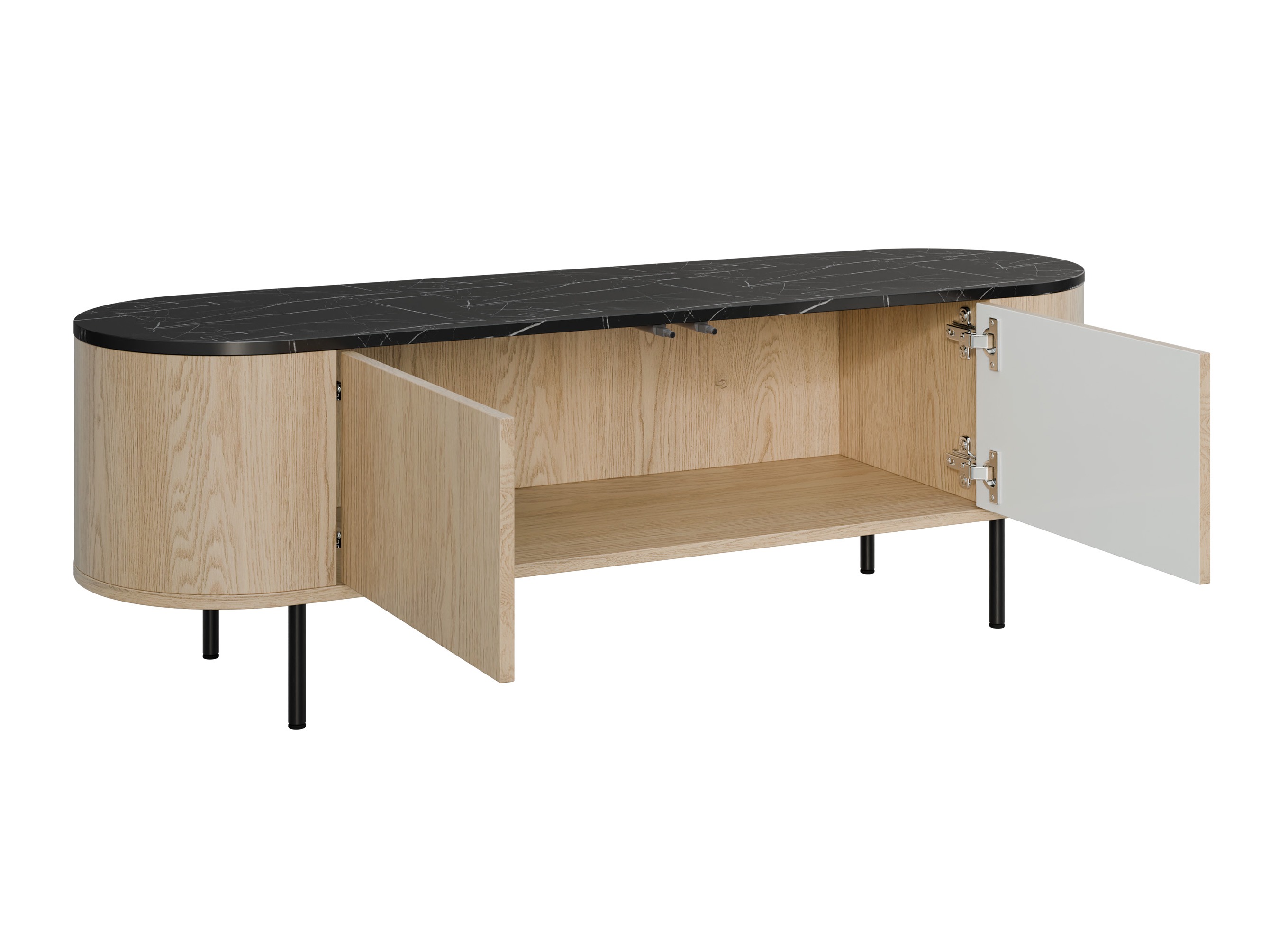 TV stand Comfivo Livtena (Black marble + Black)