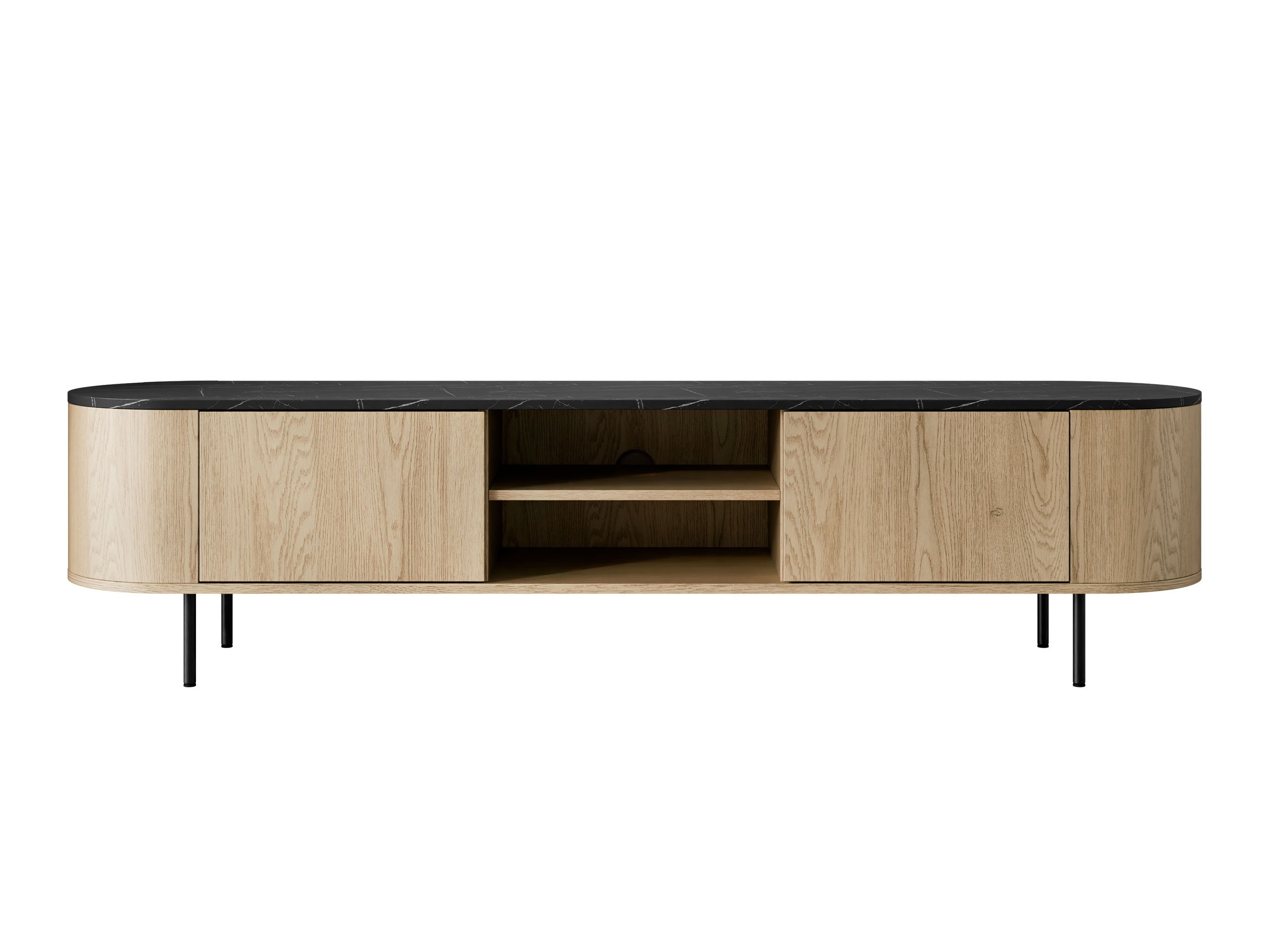 TV stand Comfivo Livtena I (Black marble + Black)