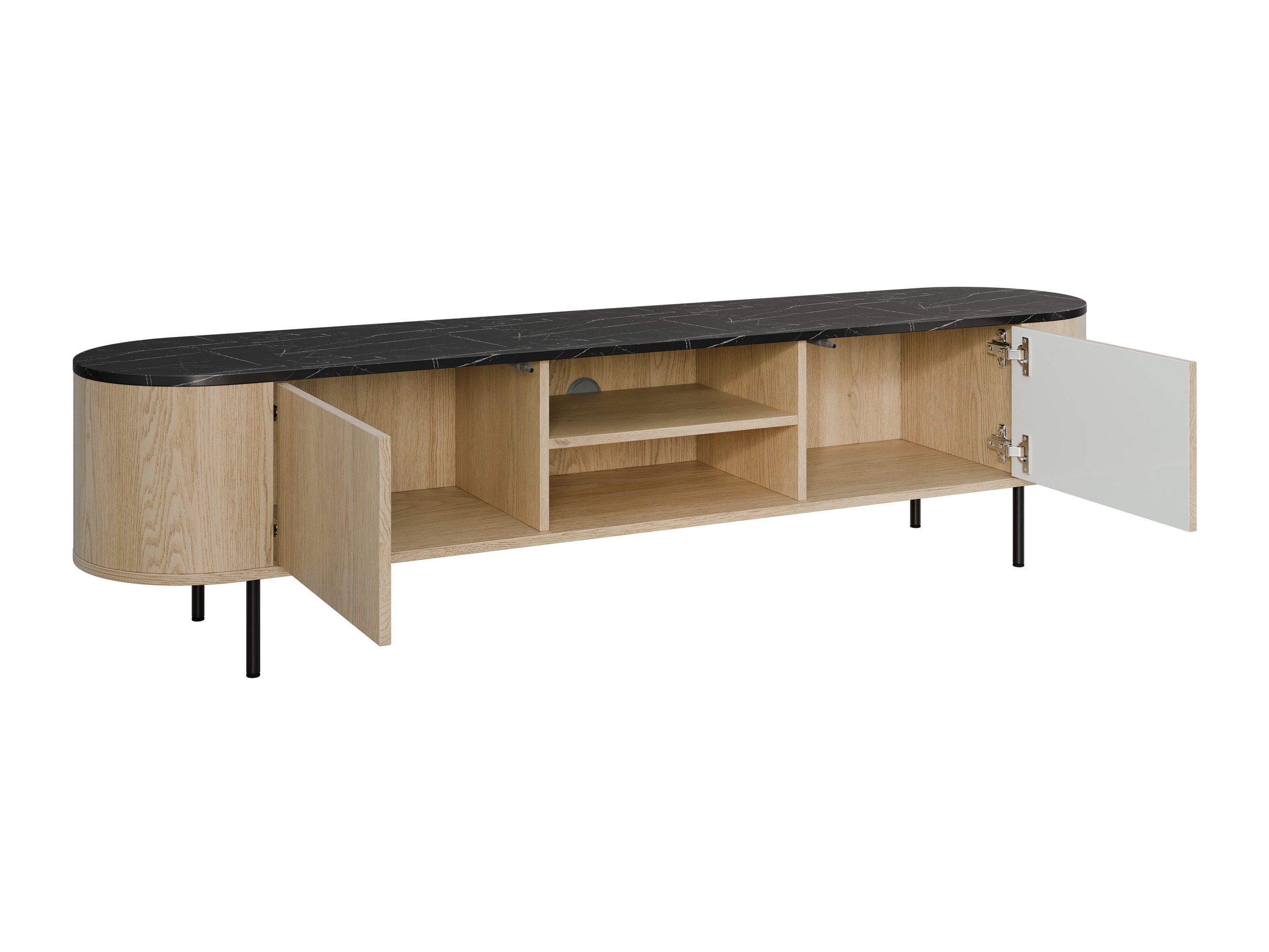 TV stand Comfivo Livtena I (Black marble + Black)