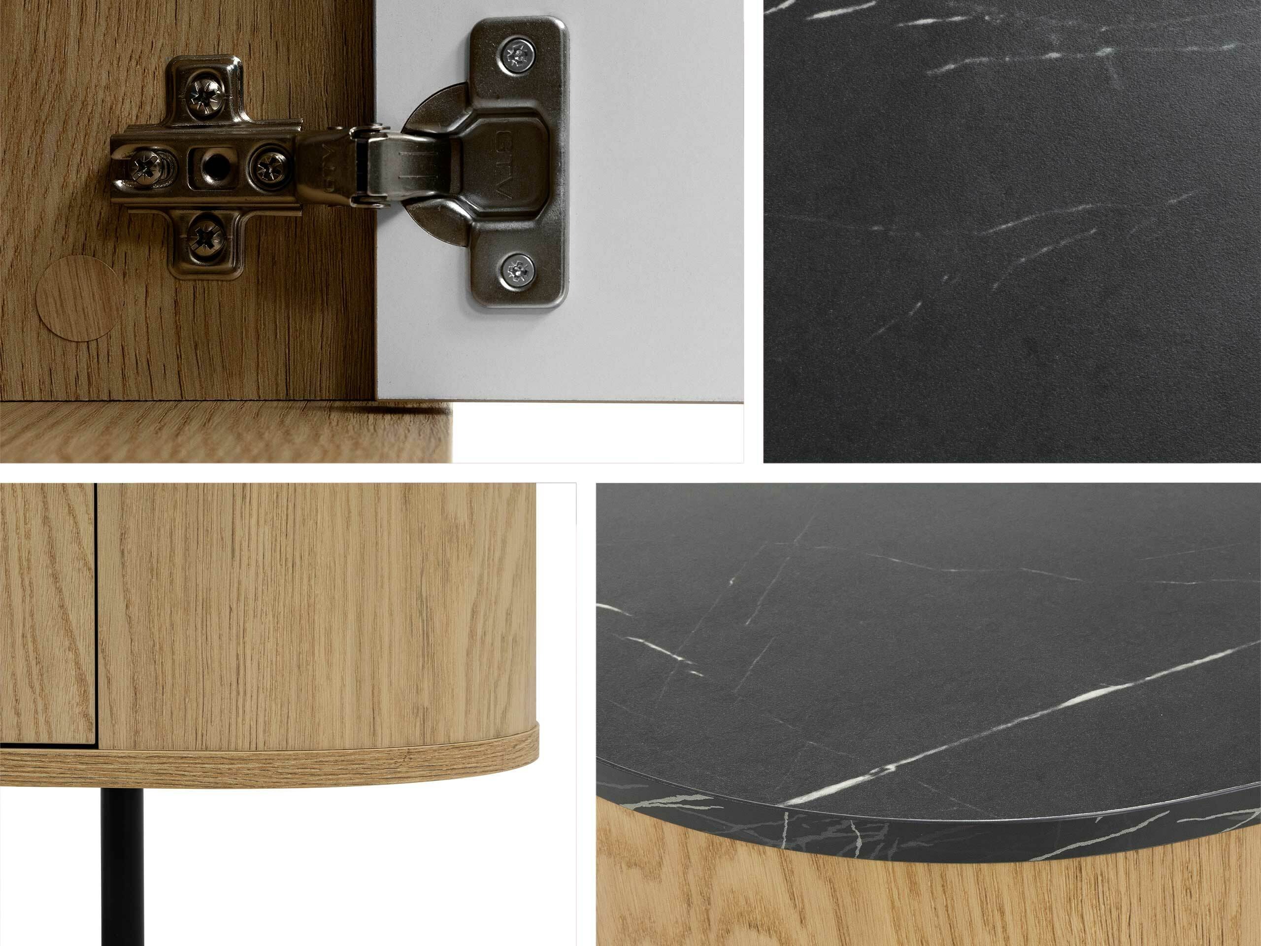TV stand Comfivo Livtena I (Black marble + Black)