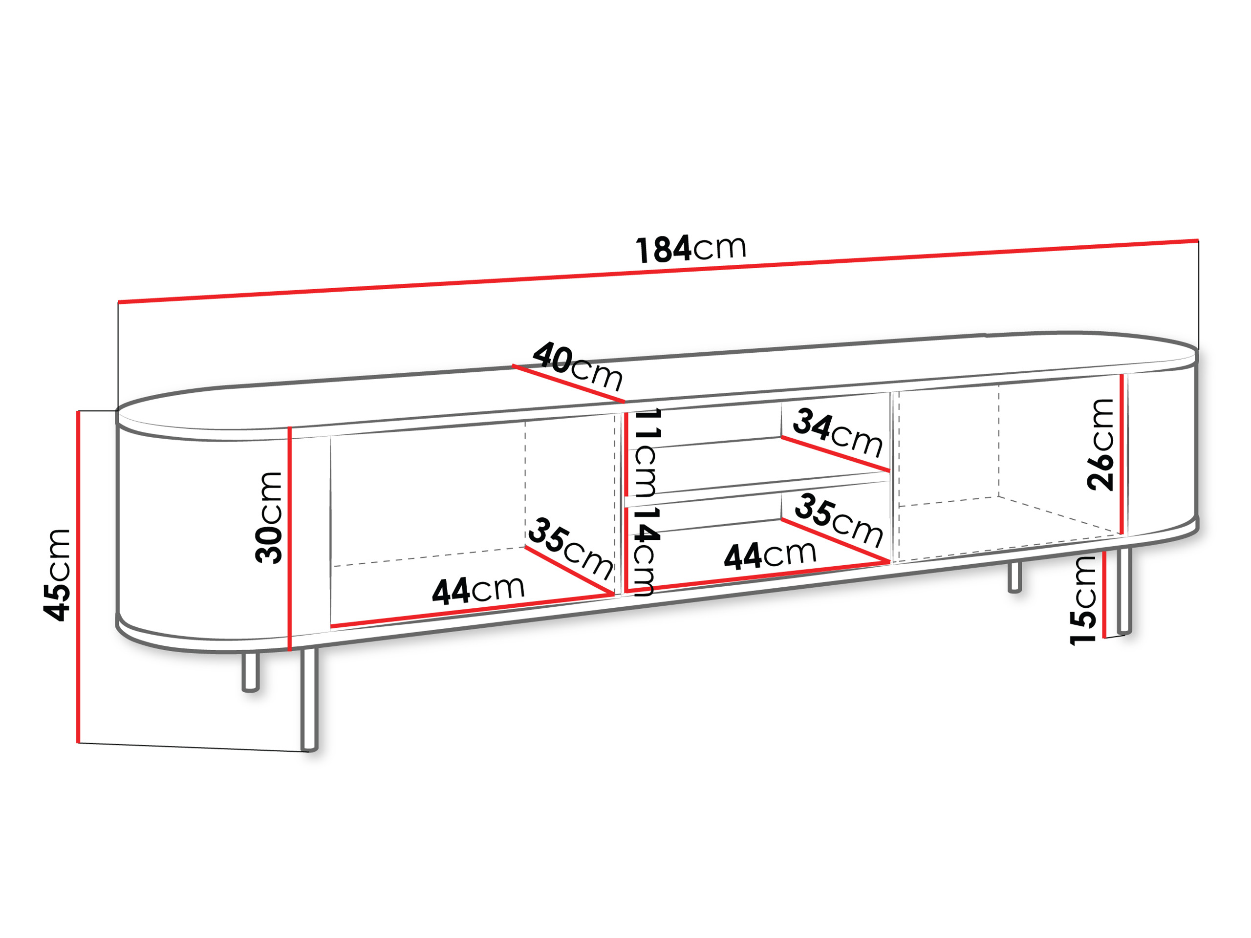 TV stand Comfivo Livtena I (White marble + Golden)