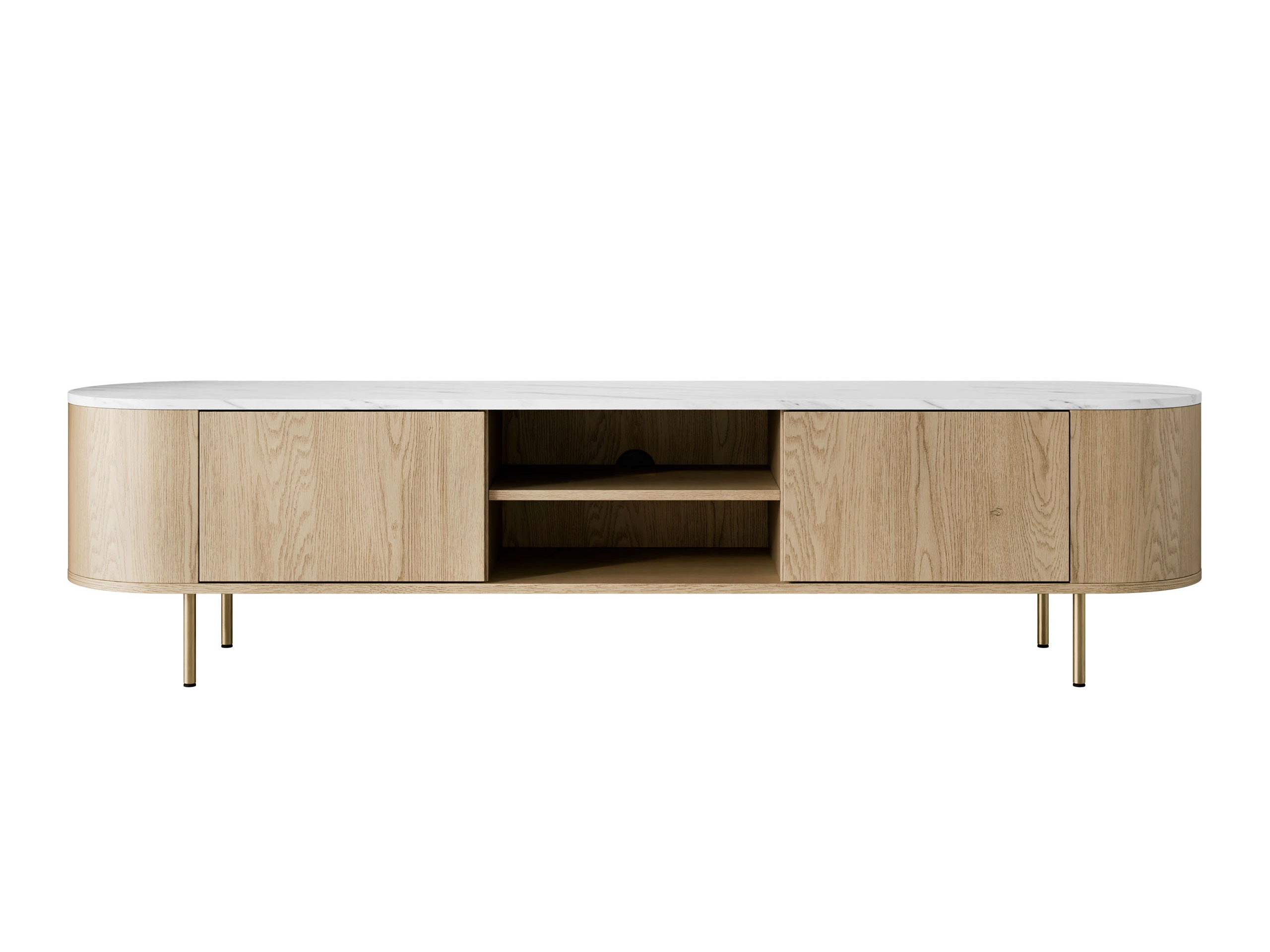 TV stand Comfivo Livtena I (White marble + Golden)