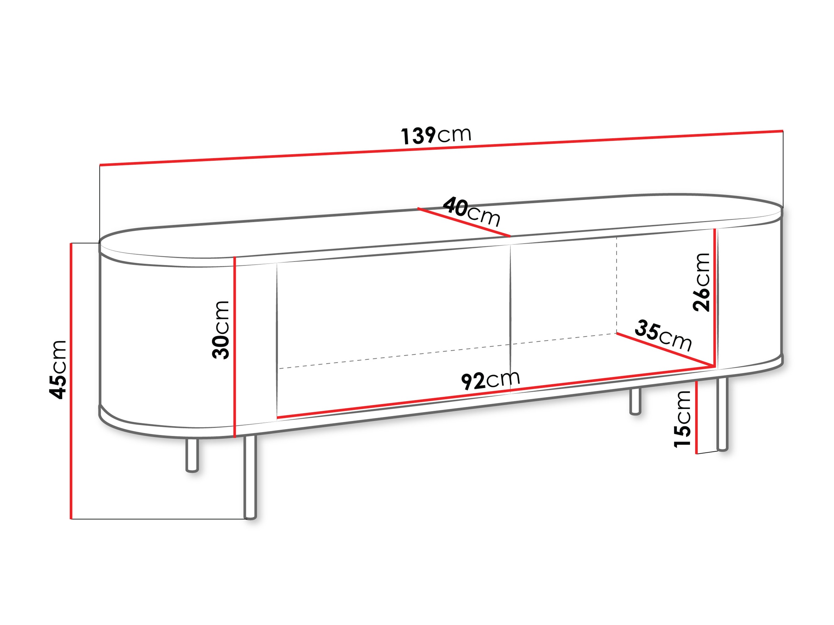 TV stand Comfivo Livtena (White marble + Golden)