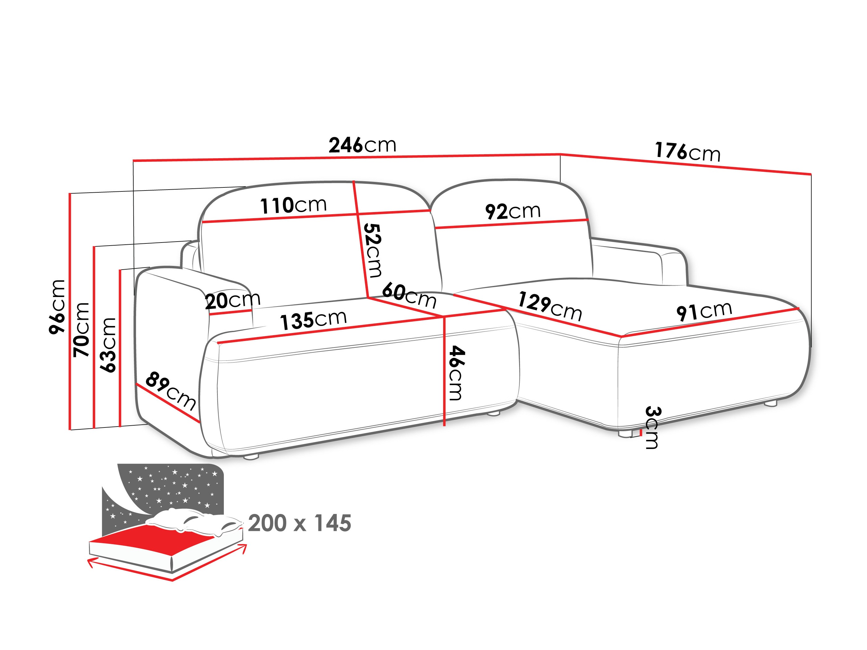 Corner sofa ComfiDream Marila (Perfect Harmony 63)