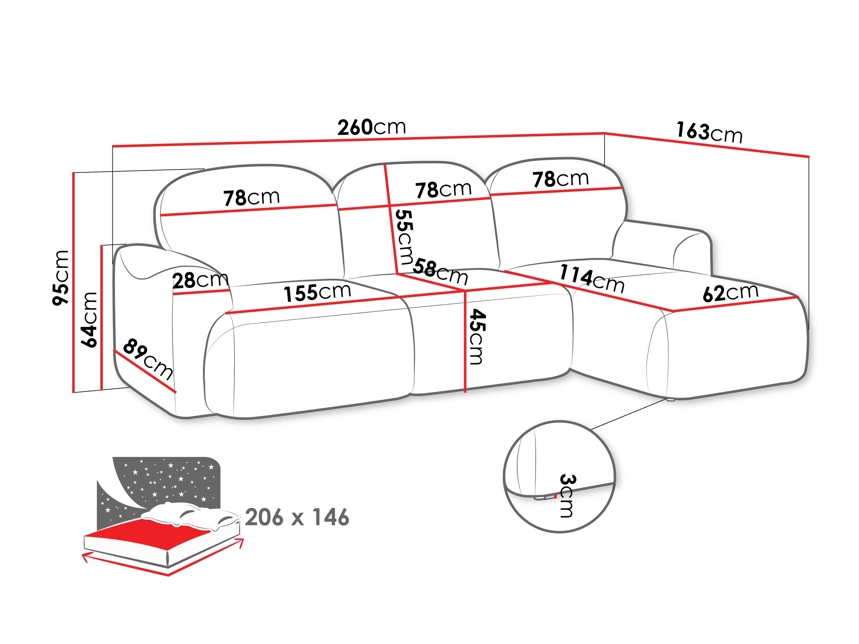 Corner sofa ComfiDream 202 (Cremona 79)