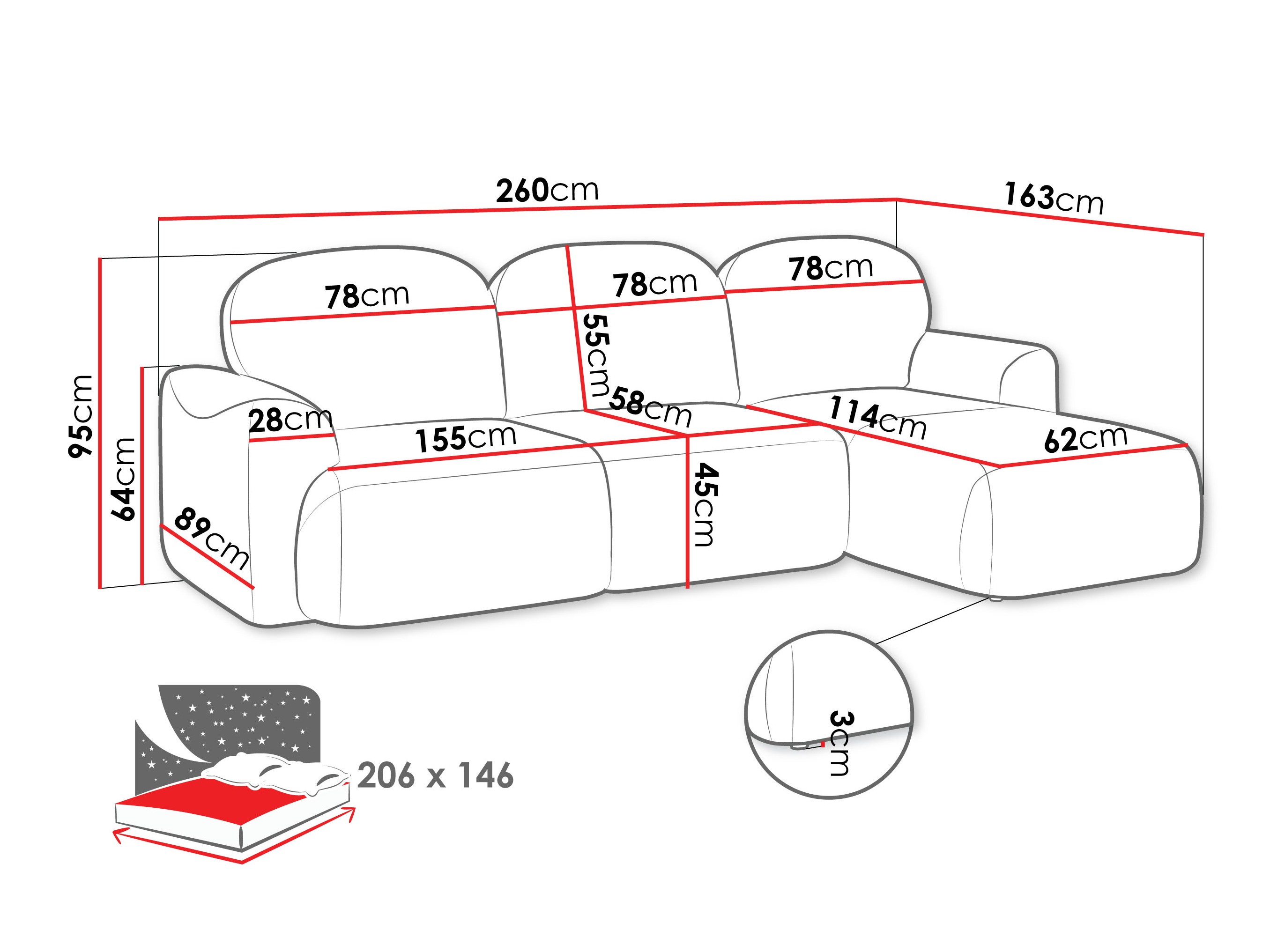 Corner sofa ComfiDream 202 (Cremona 96)