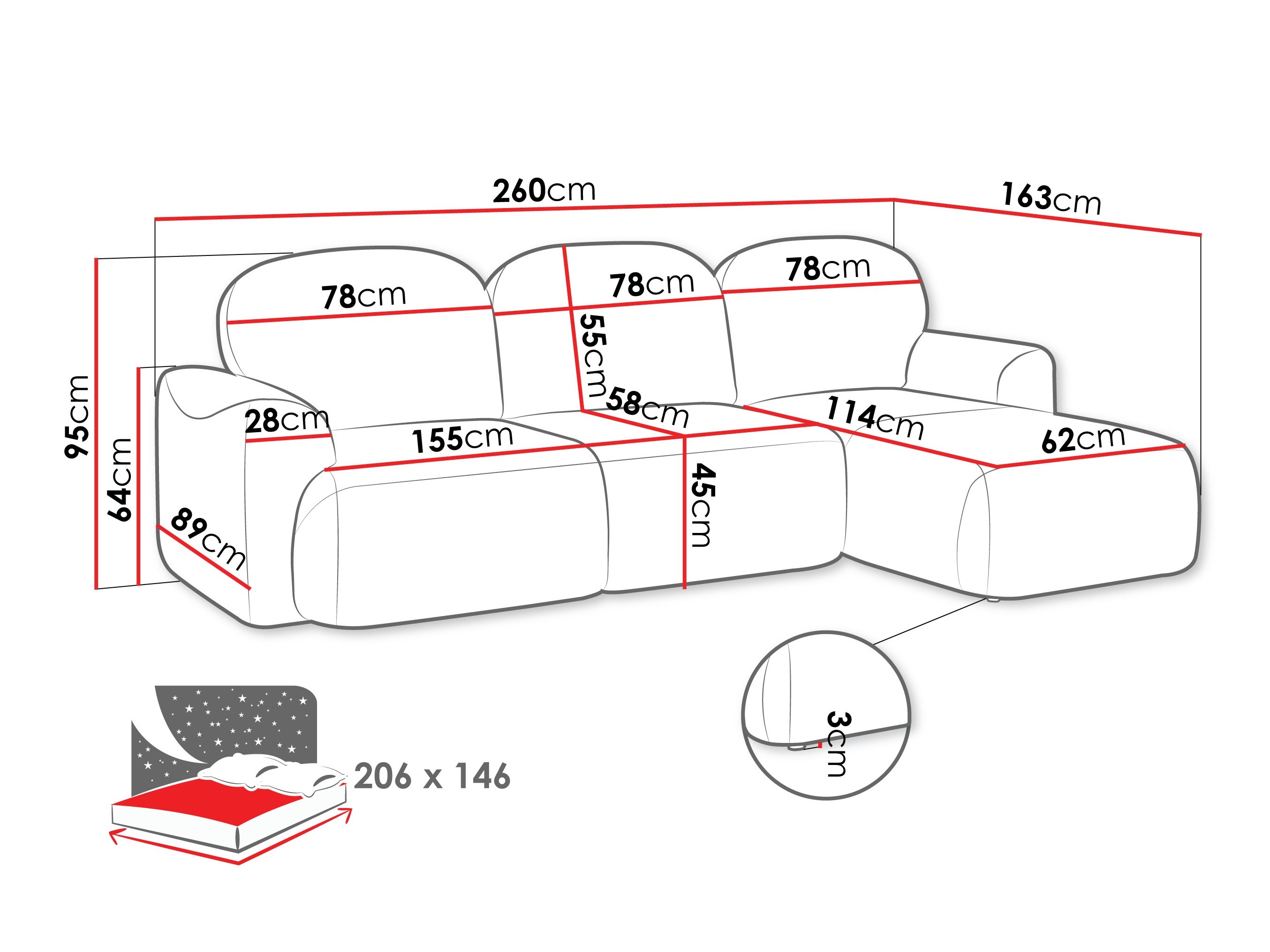 Corner sofa ComfiDream 202 (Cremona 97)