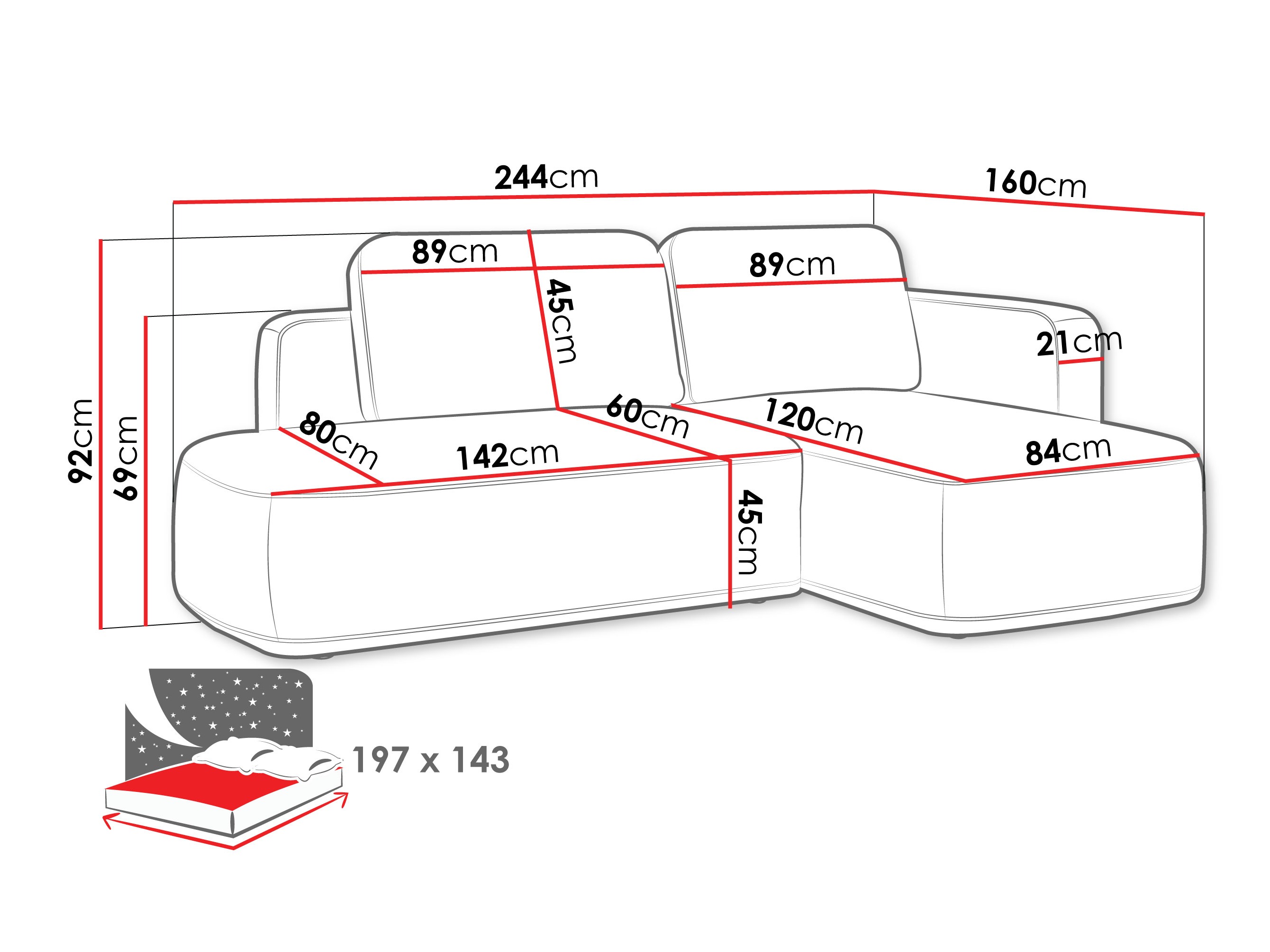 Corner sofa ComfiDream Celena (Perfect Harmony 02)