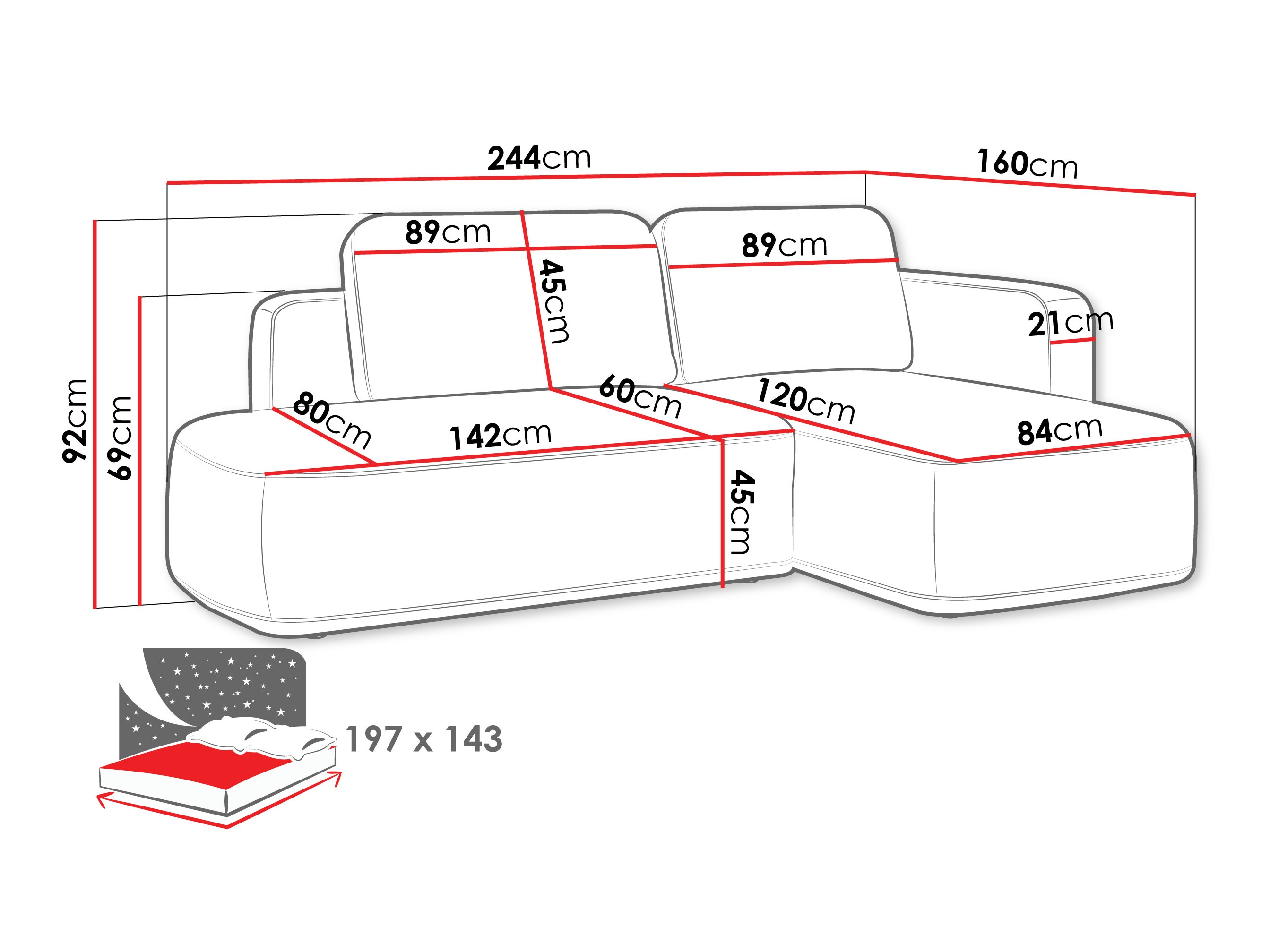 Corner sofa ComfiDream Celena (Perfect Harmony 02)
