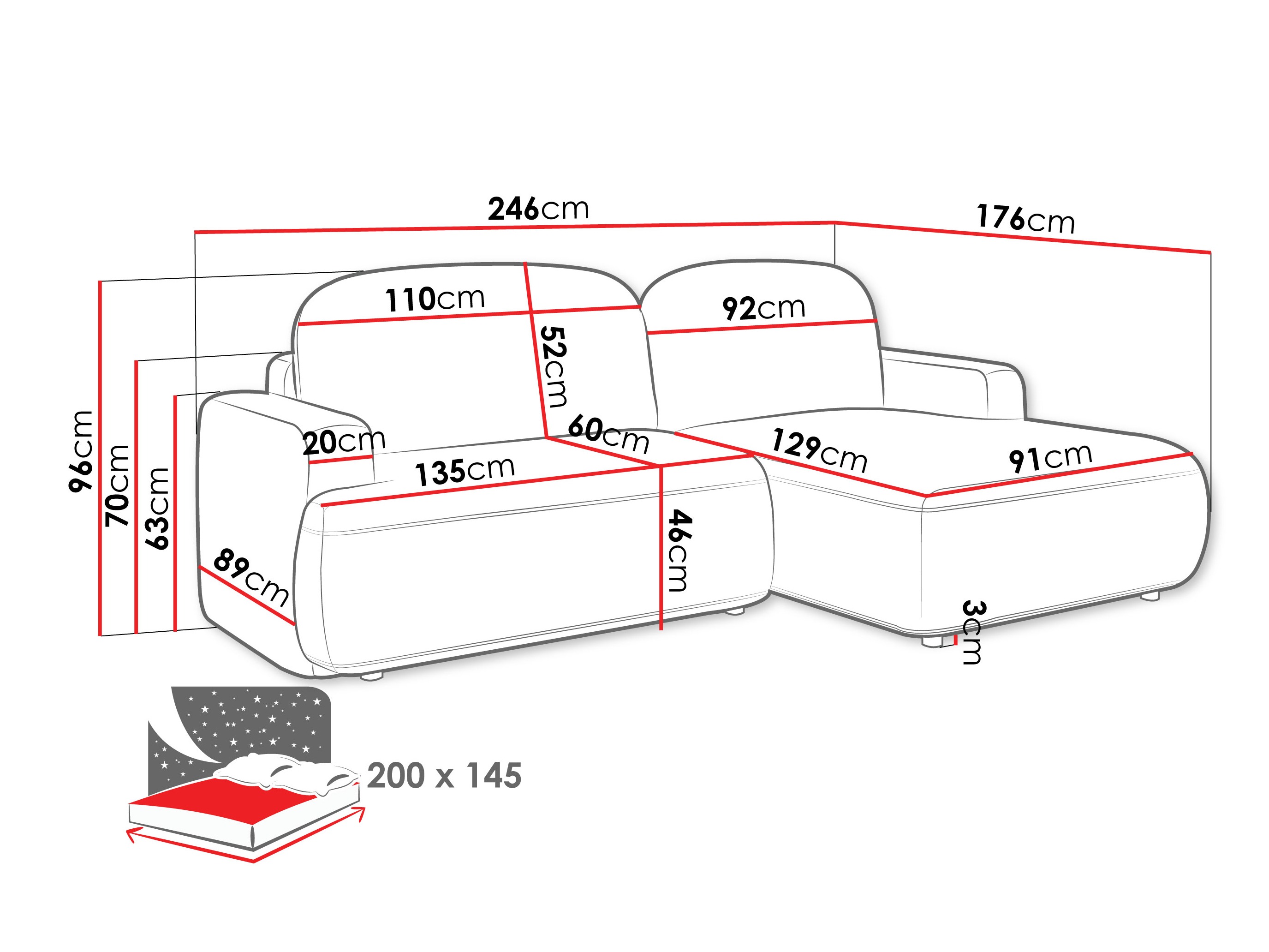Corner sofa ComfiDream Marila (Perfect Harmony 02)