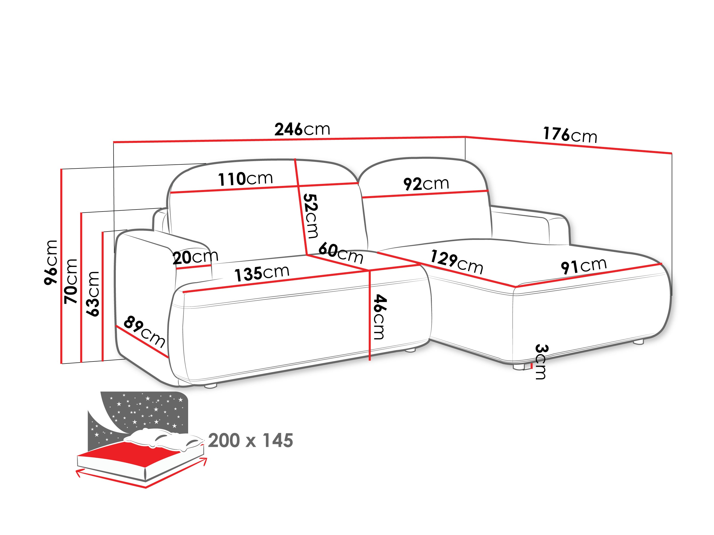 Corner sofa ComfiDream Marila (Perfect Harmony 39)