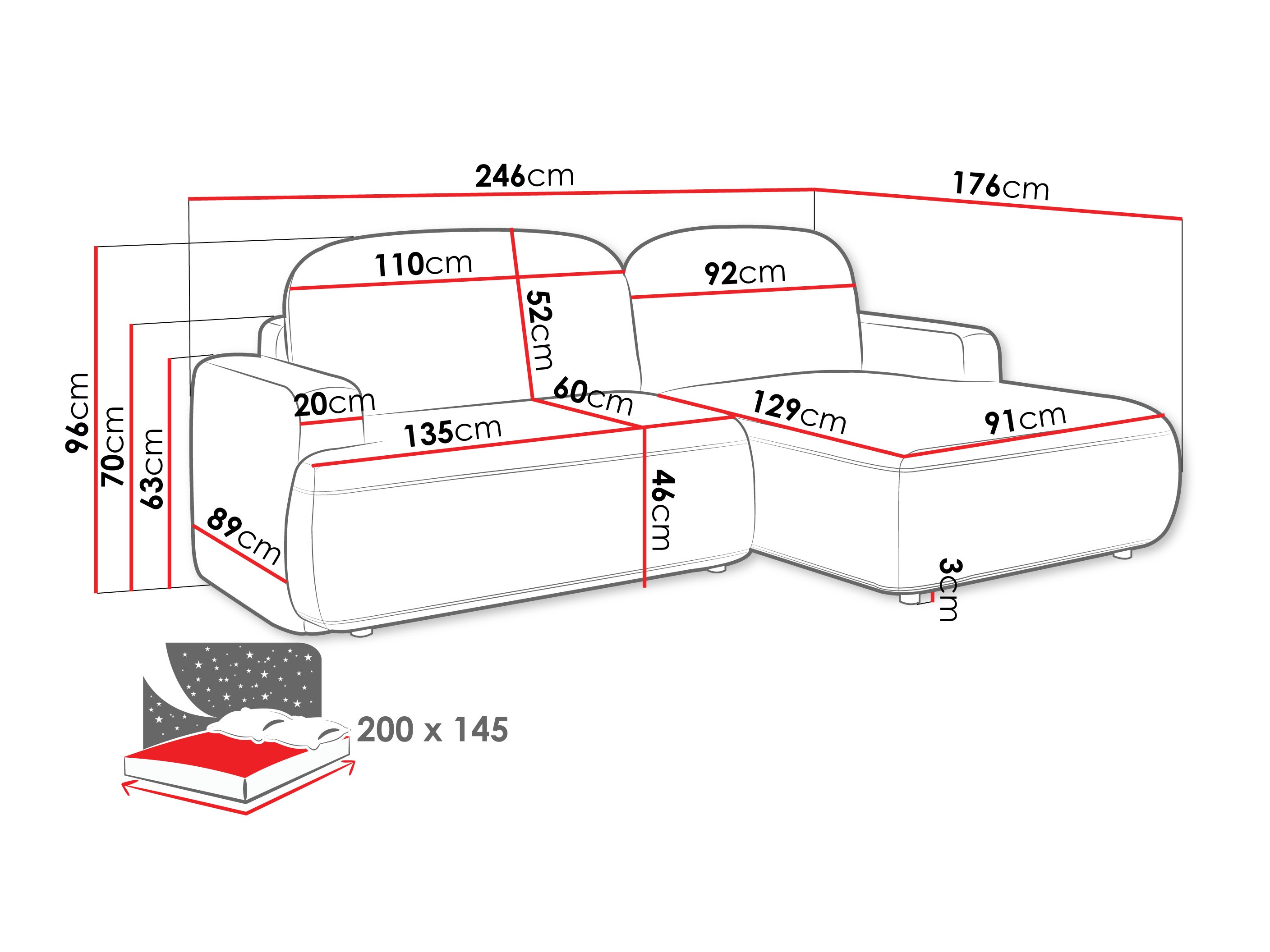 Corner sofa ComfiDream Marila (Perfect Harmony 63)