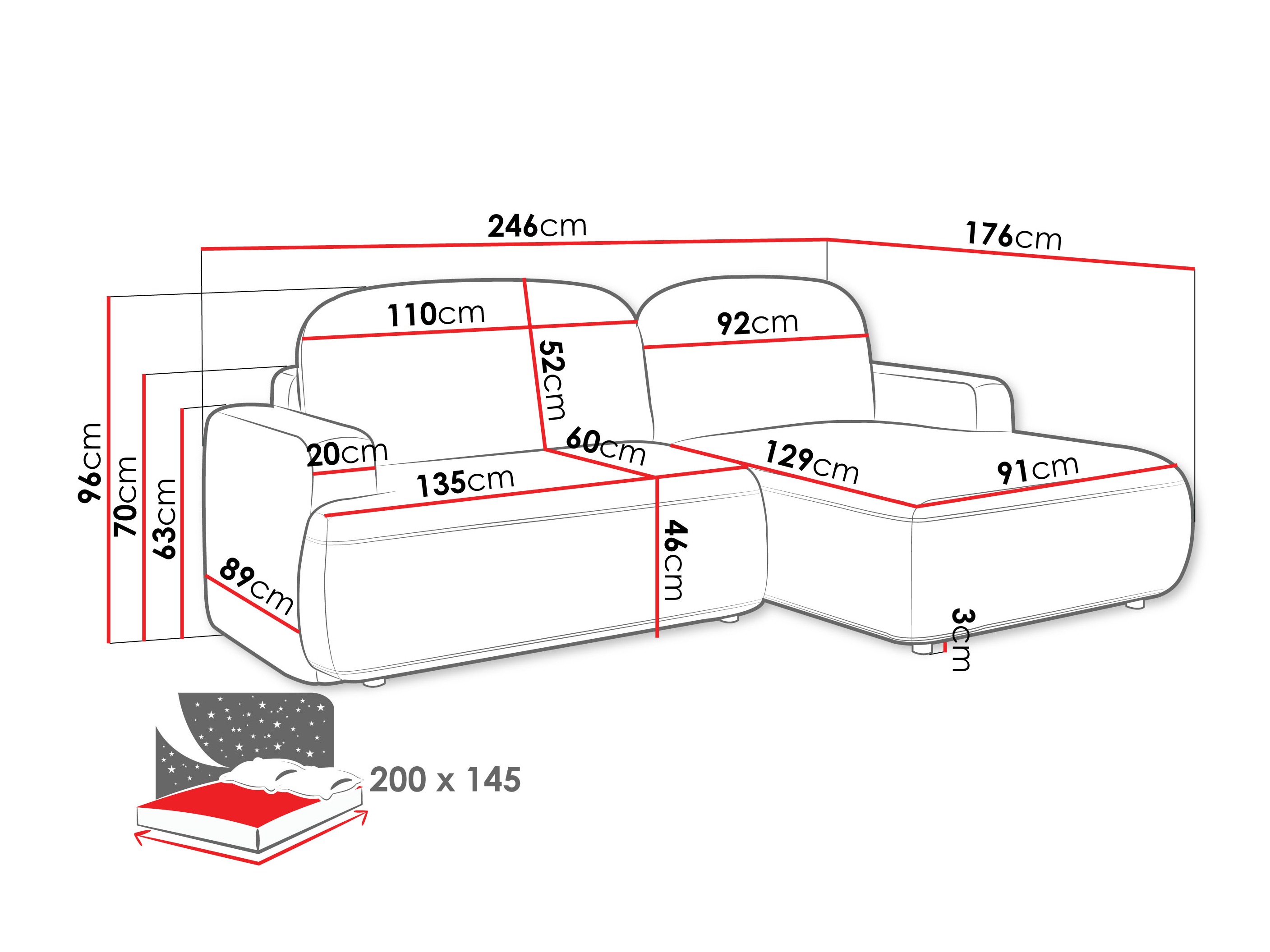 Corner sofa ComfiDream Marila (Perfect Harmony 77)