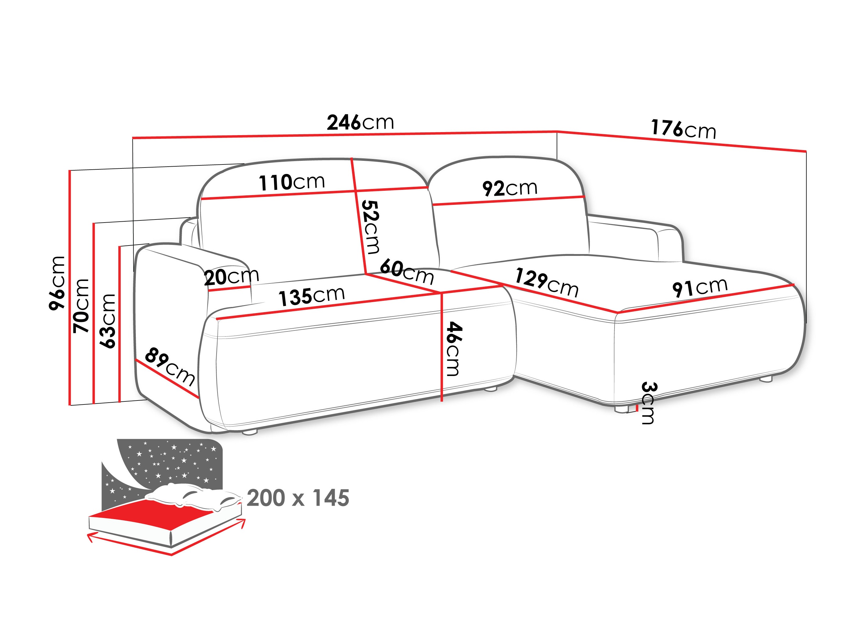 Corner sofa ComfiDream Marila (Perfect Harmony 82)