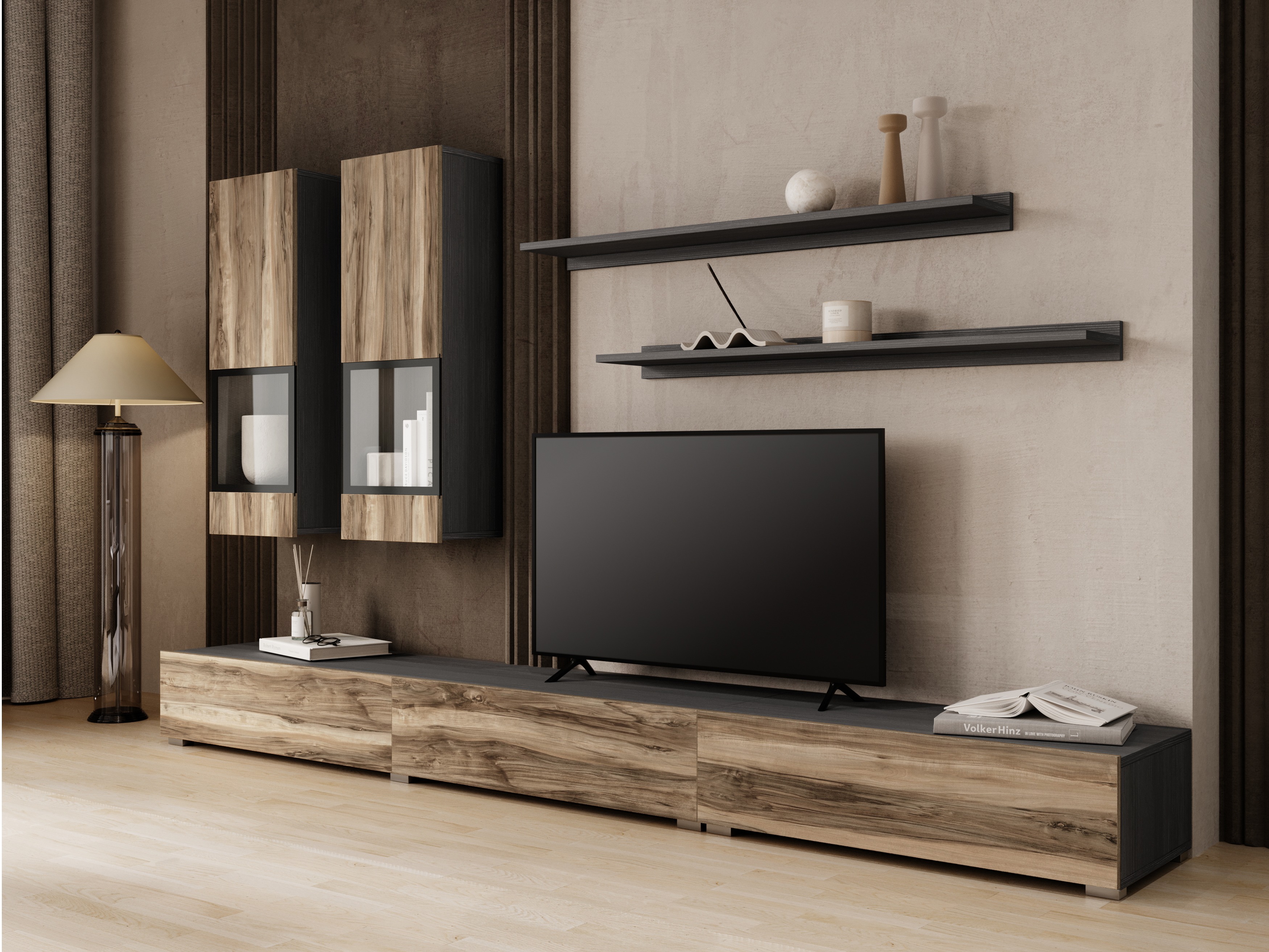 Living room set Serodeu 100 (Walnut + Dark brown)