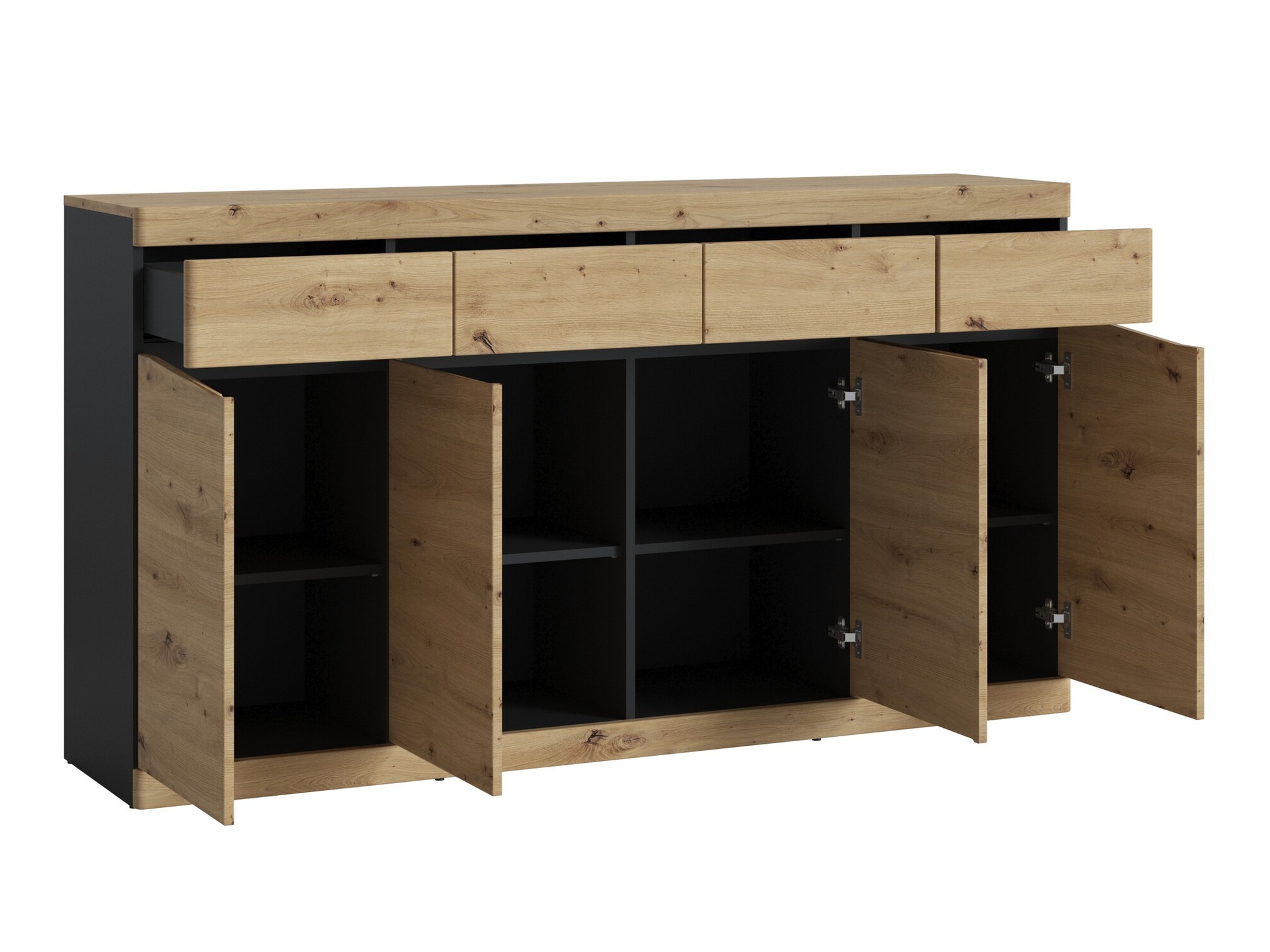 Chest of drawers Venlori 124 (Anthracite + Artisan oak)