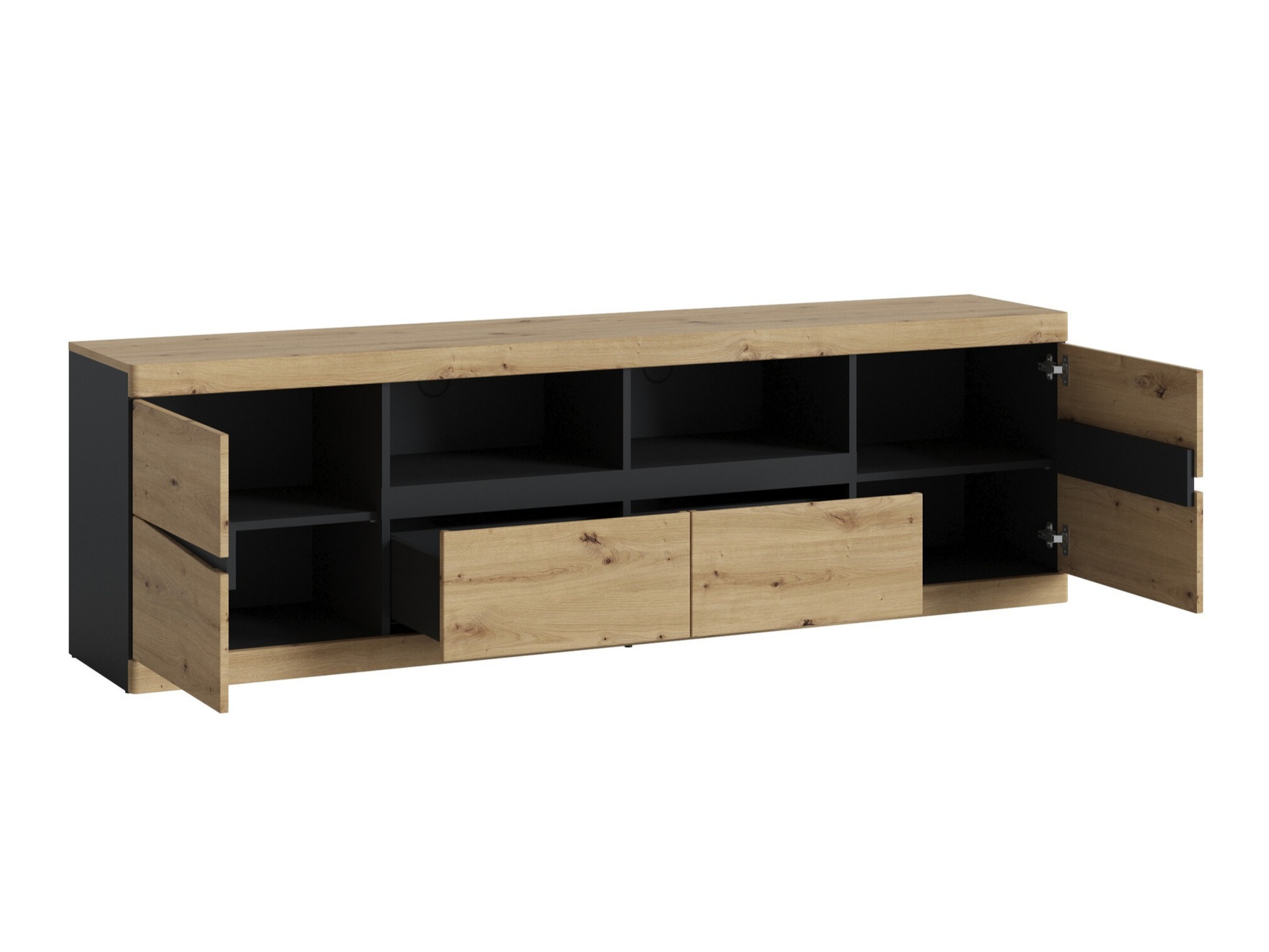 TV stand Venlori 122 (Anthracite + Artisan oak)