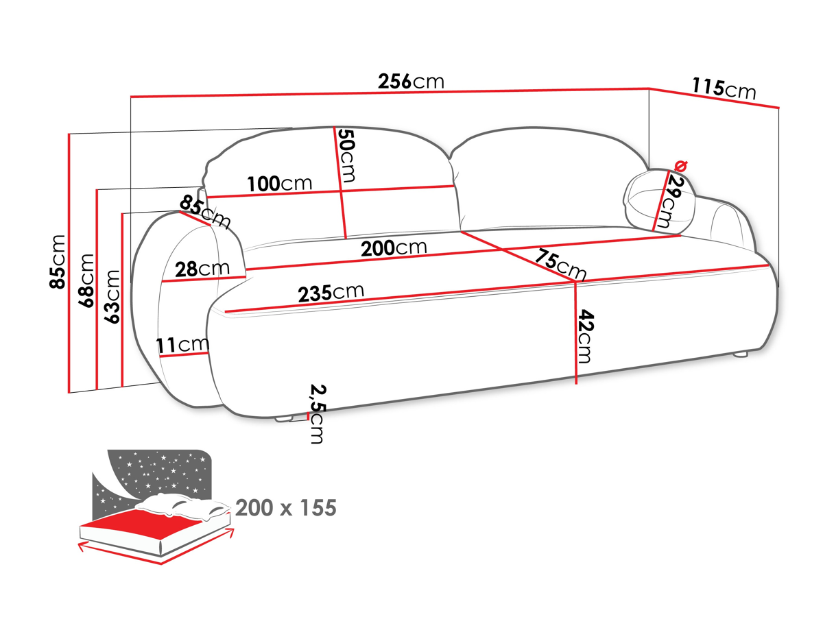 Sofa bed TrendyNest 114 (Now or never 83)