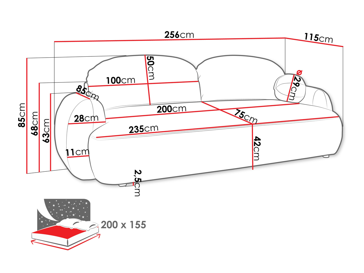 Sofa bed TrendyNest 114 (Now or never 92)