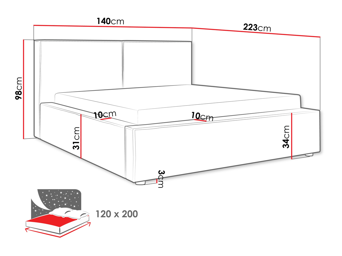 Bed TrendyNest 117 (Coral 15)