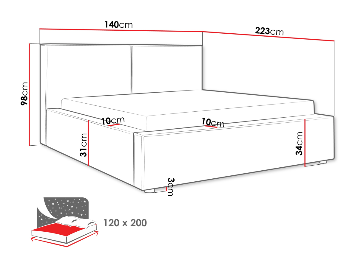 Bed TrendyNest 117 (Coral 45)