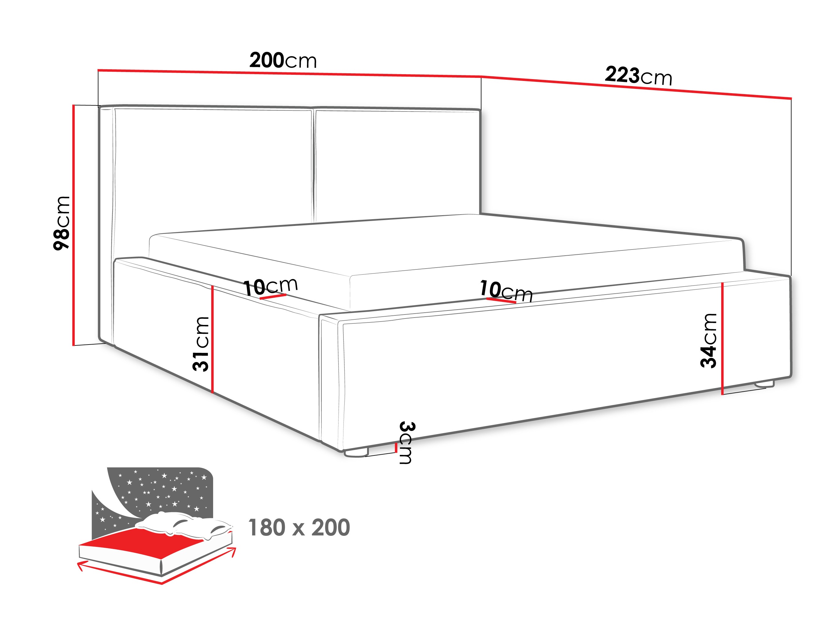 Bed TrendyNest Pelagia (Coral 15)