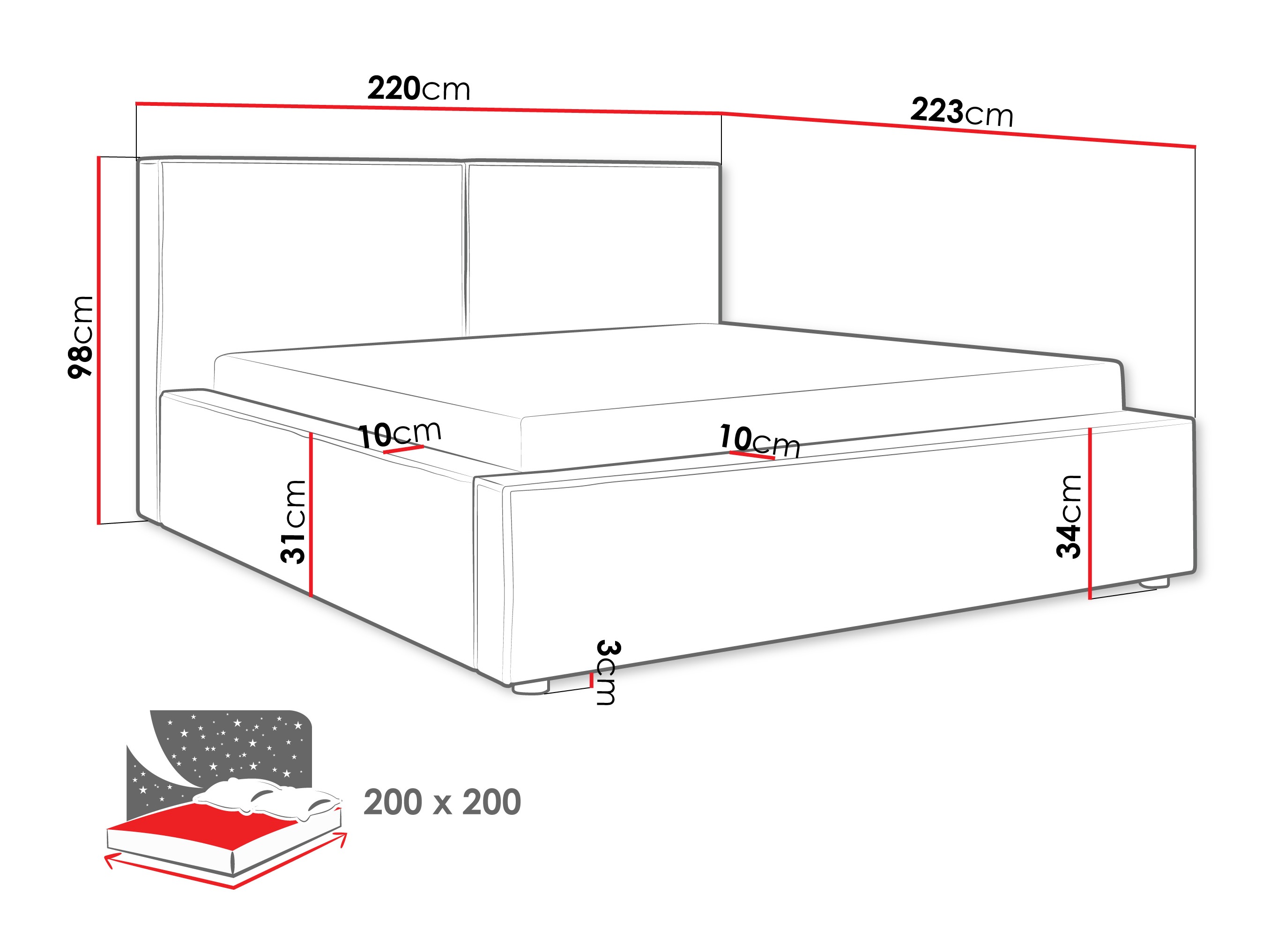 Bed TrendyNest Pelagia (Coral 15)