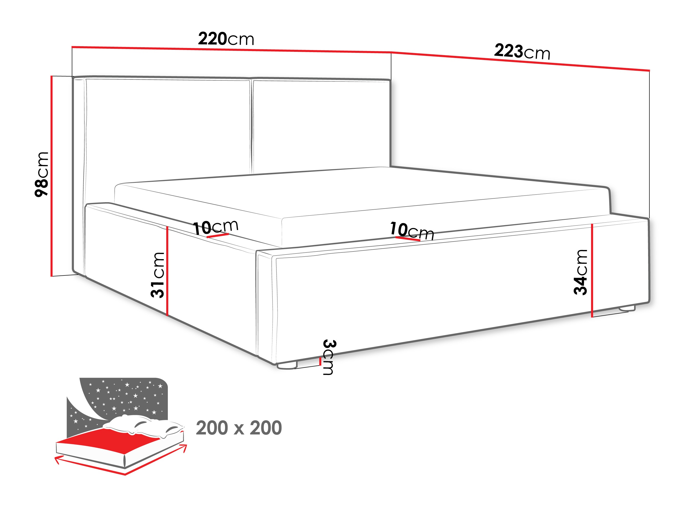 Bed TrendyNest Pelagia (Coral 45)