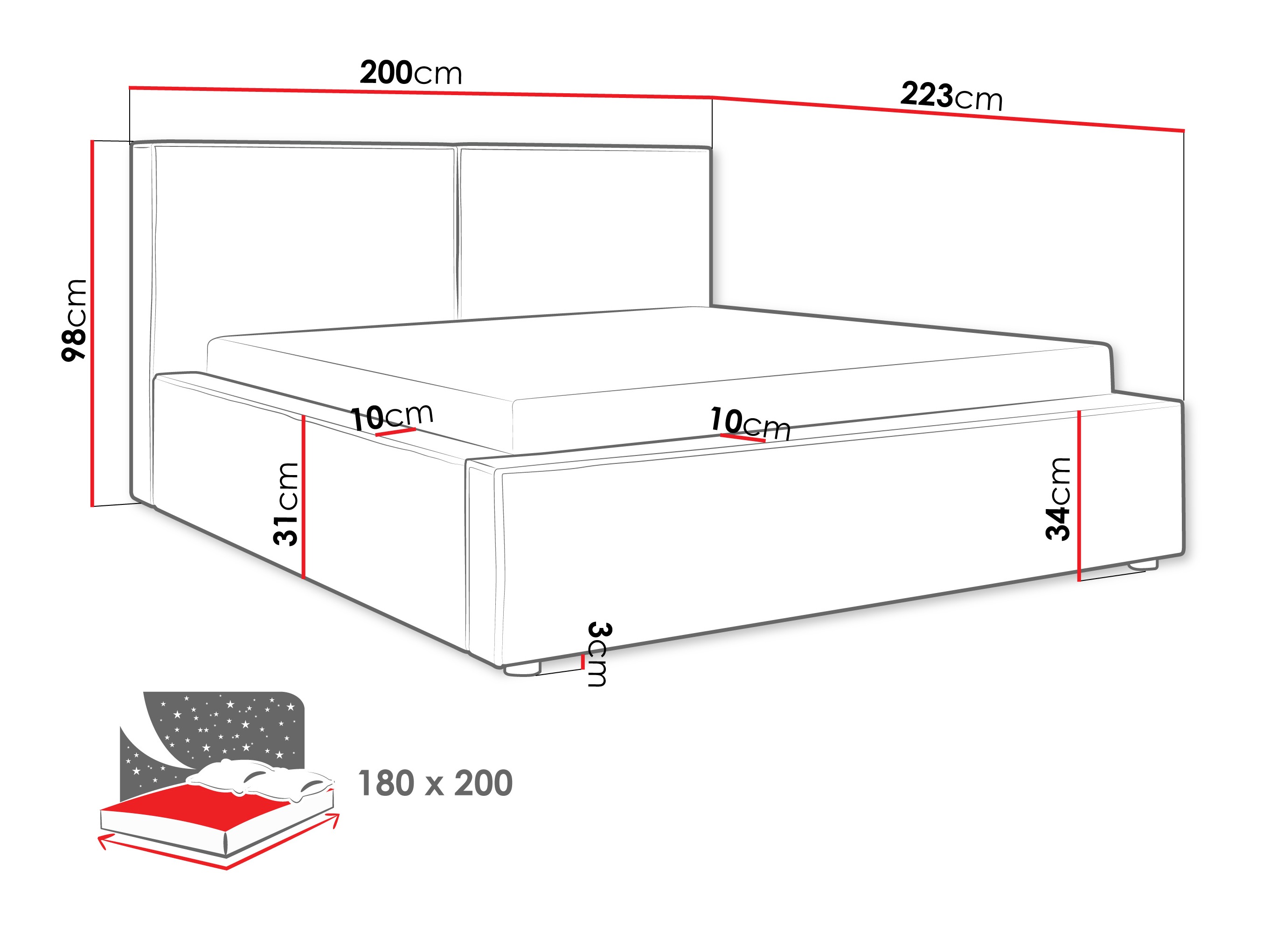 Bed TrendyNest Pelagia (Coral 55)