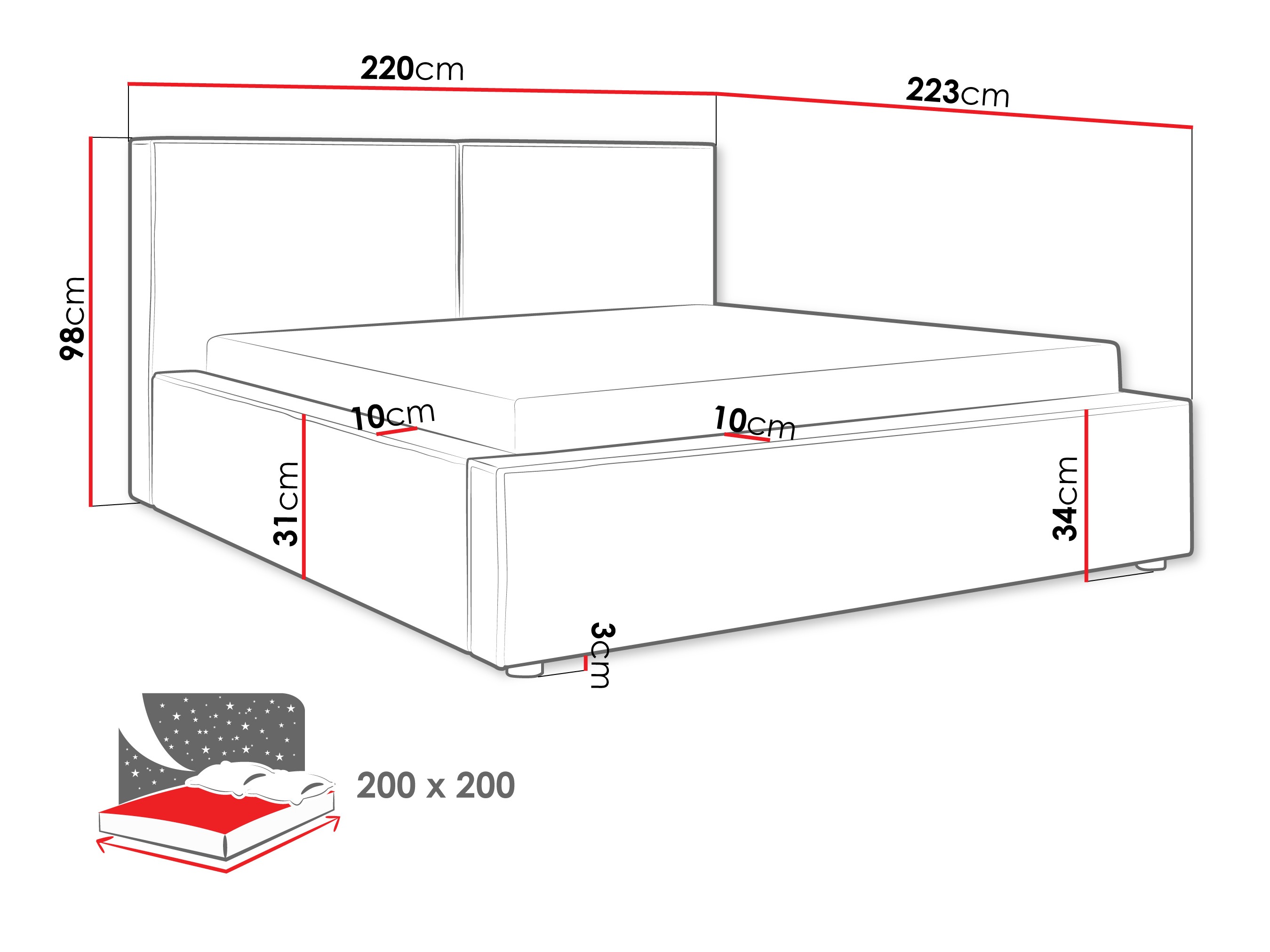 Bed TrendyNest Pelagia (Coral 75)