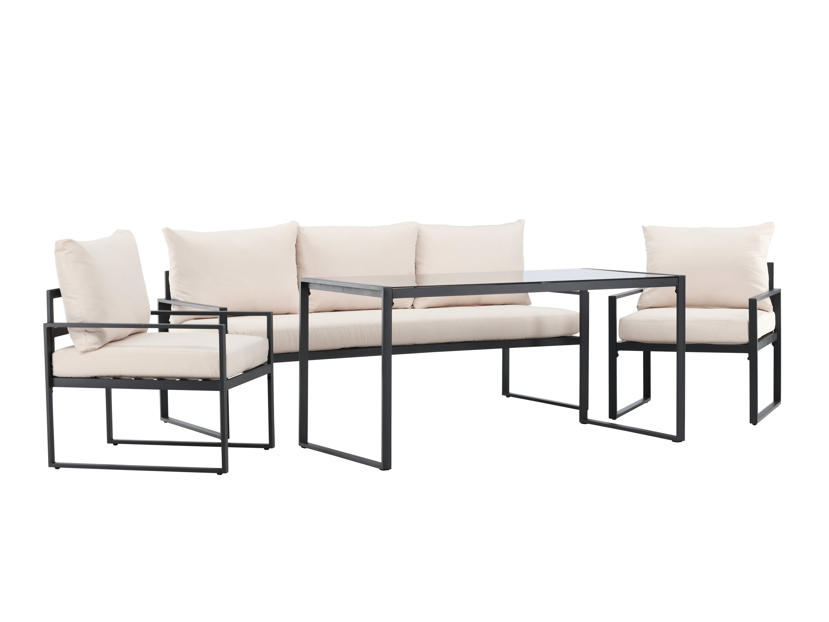 Outdoor furniture set Dallas 4733 (Black + Beige)