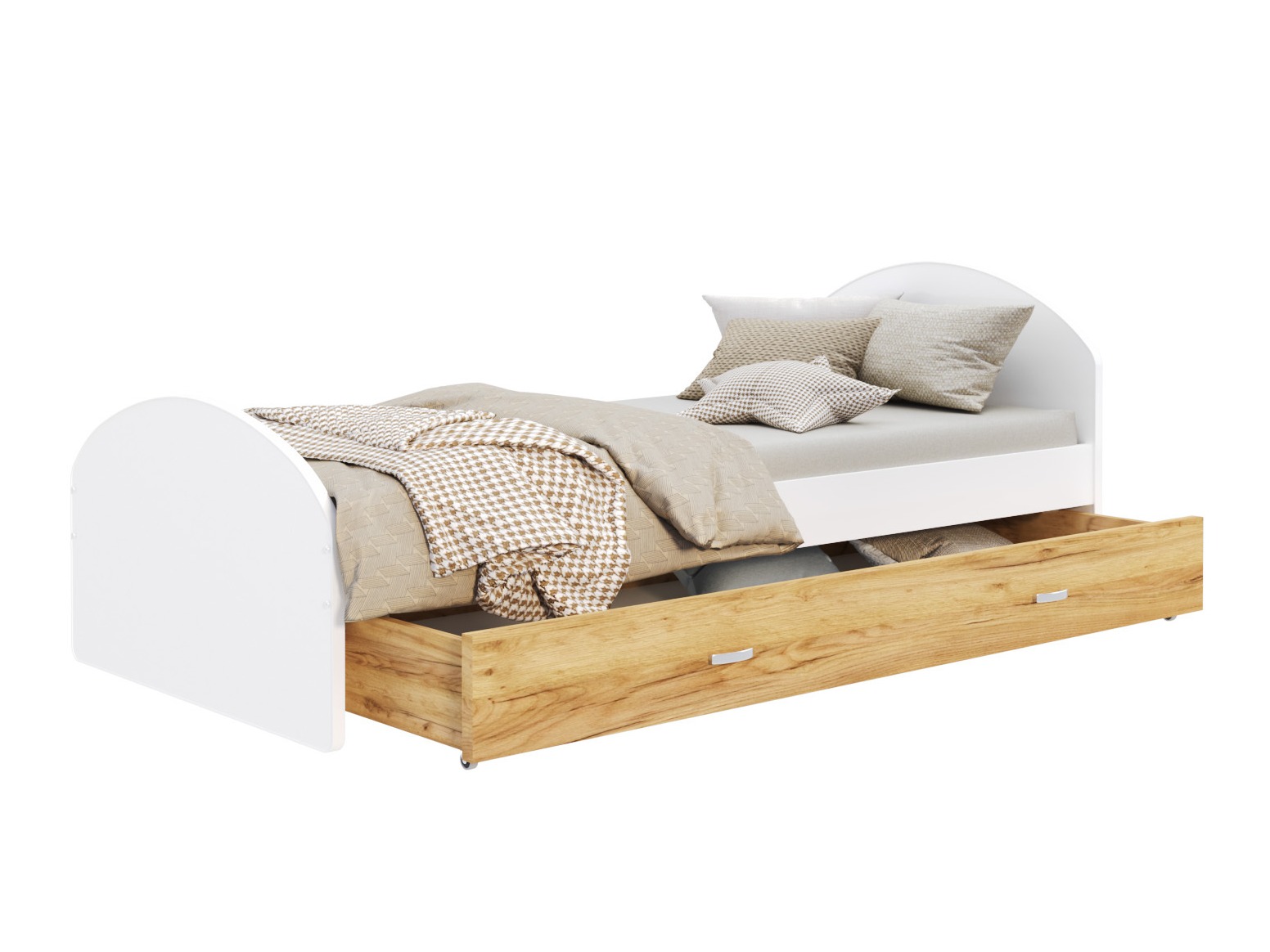 Bed Aurora 177 (White + Craft oak)