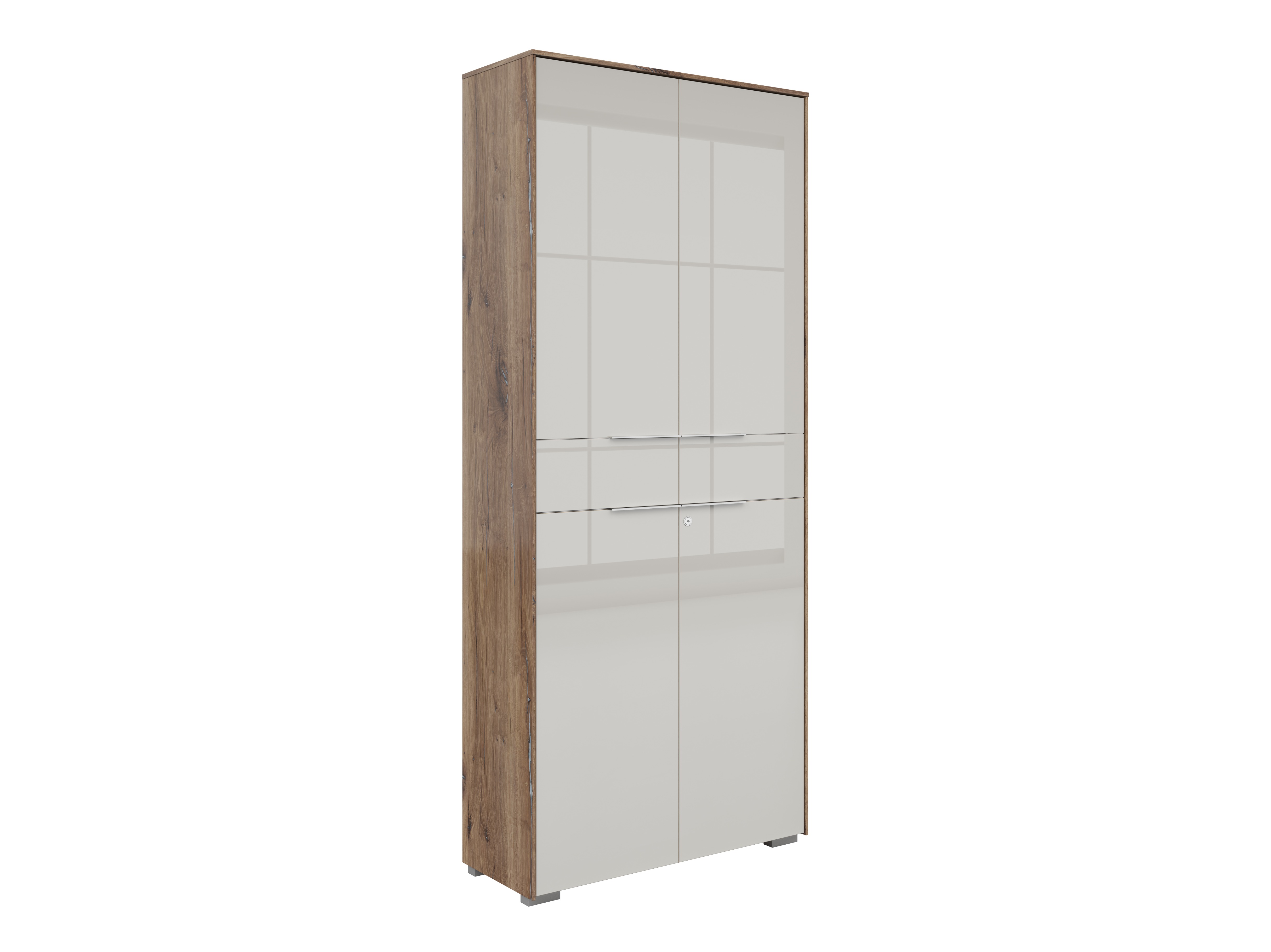 Bookcase Tentoru 105 (Glossy grey + Dark Flagstaf oak)