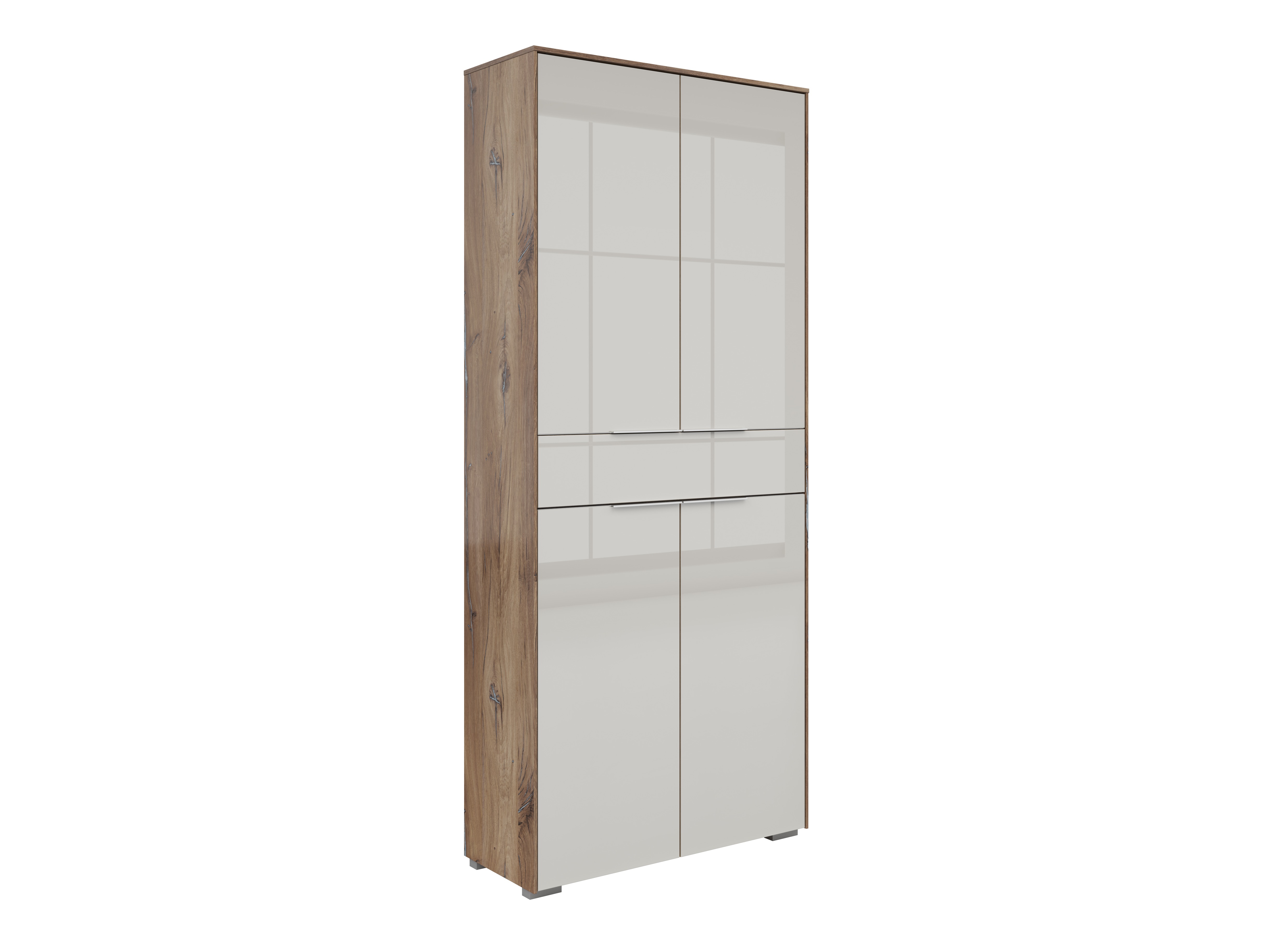 Bookcase Tentoru 106 (Glossy grey + Dark Flagstaf oak)