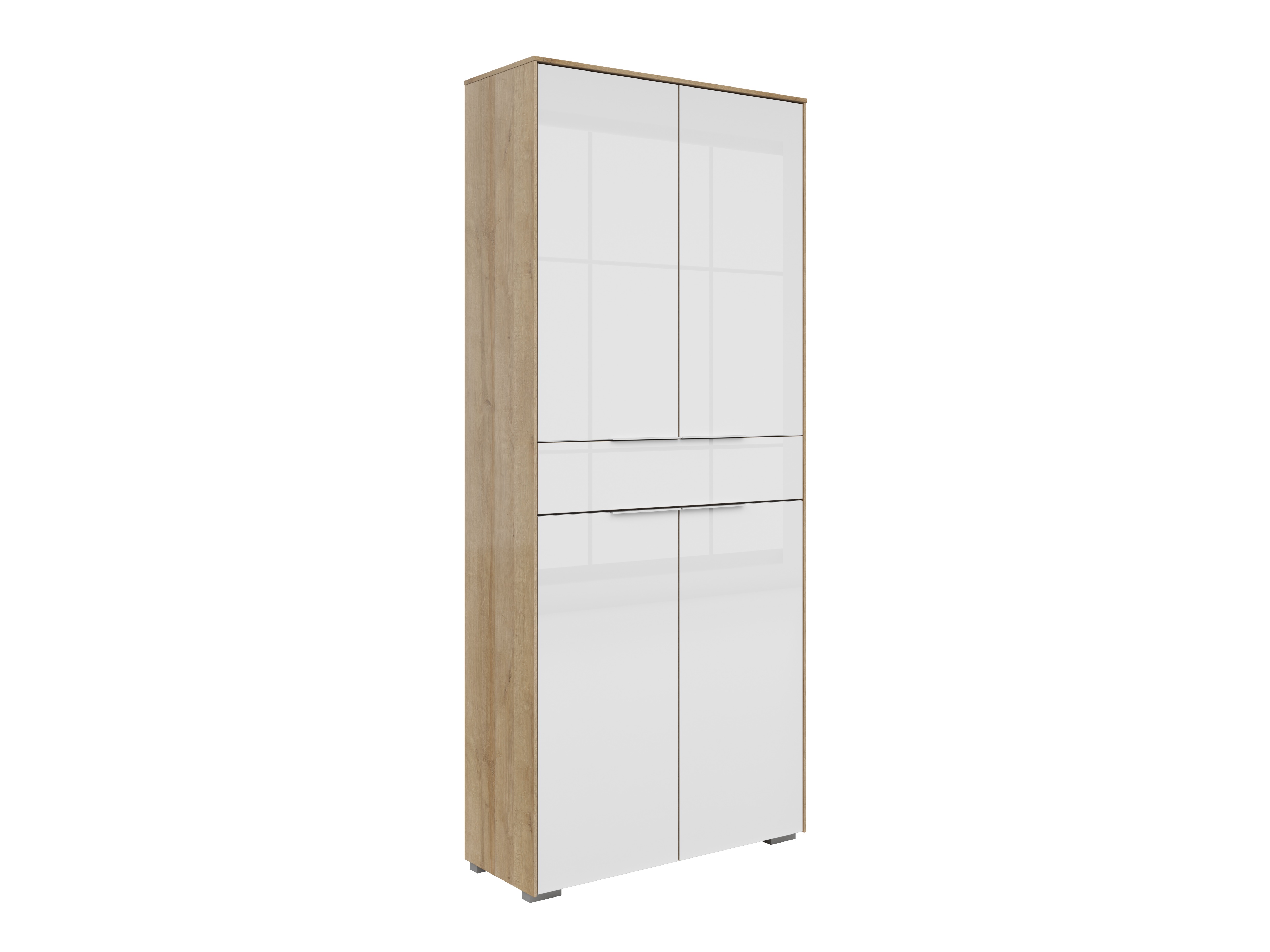 Bookcase Tentoru 106 (Riviera oak + Glossy white)