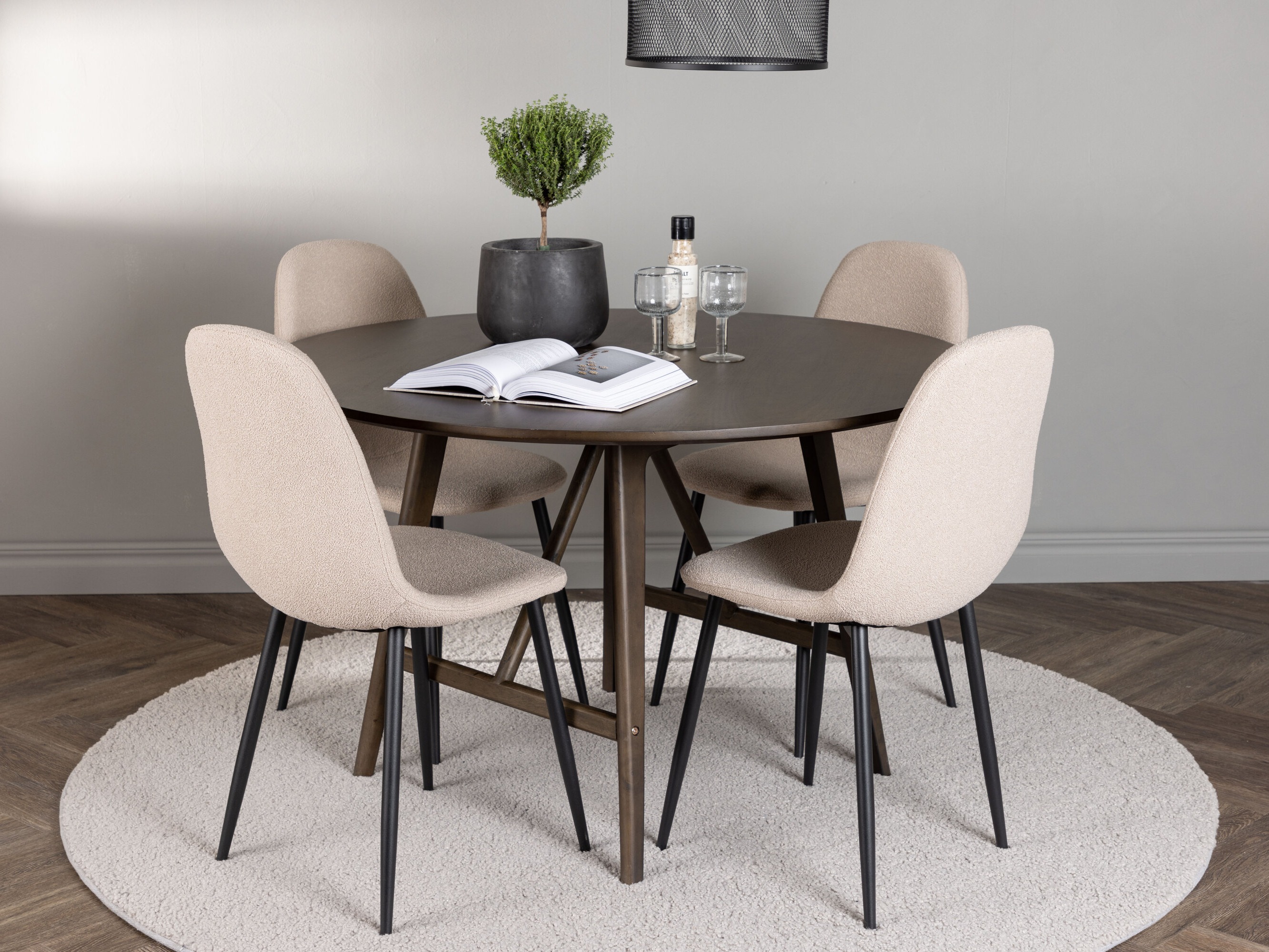Dining set Dallas 4887 (Black + Beige)