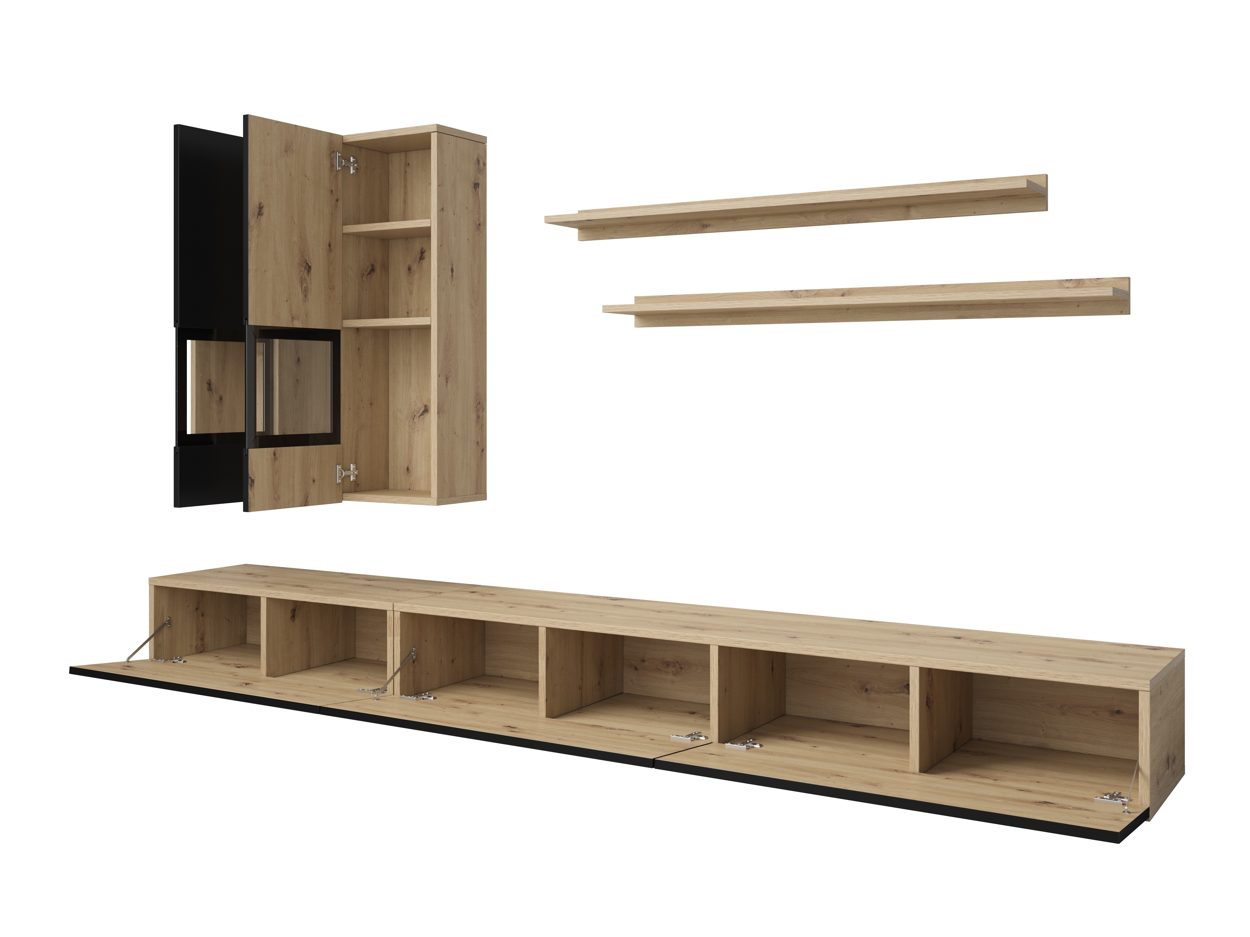 Living room set Serodeu 100 (Artisan oak + Matt black)