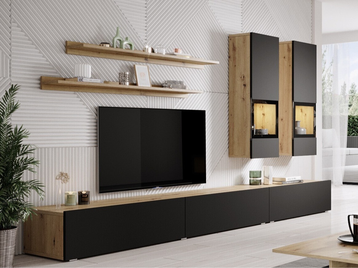 Living room set Serodeu 100 (Artisan oak + Matt black)