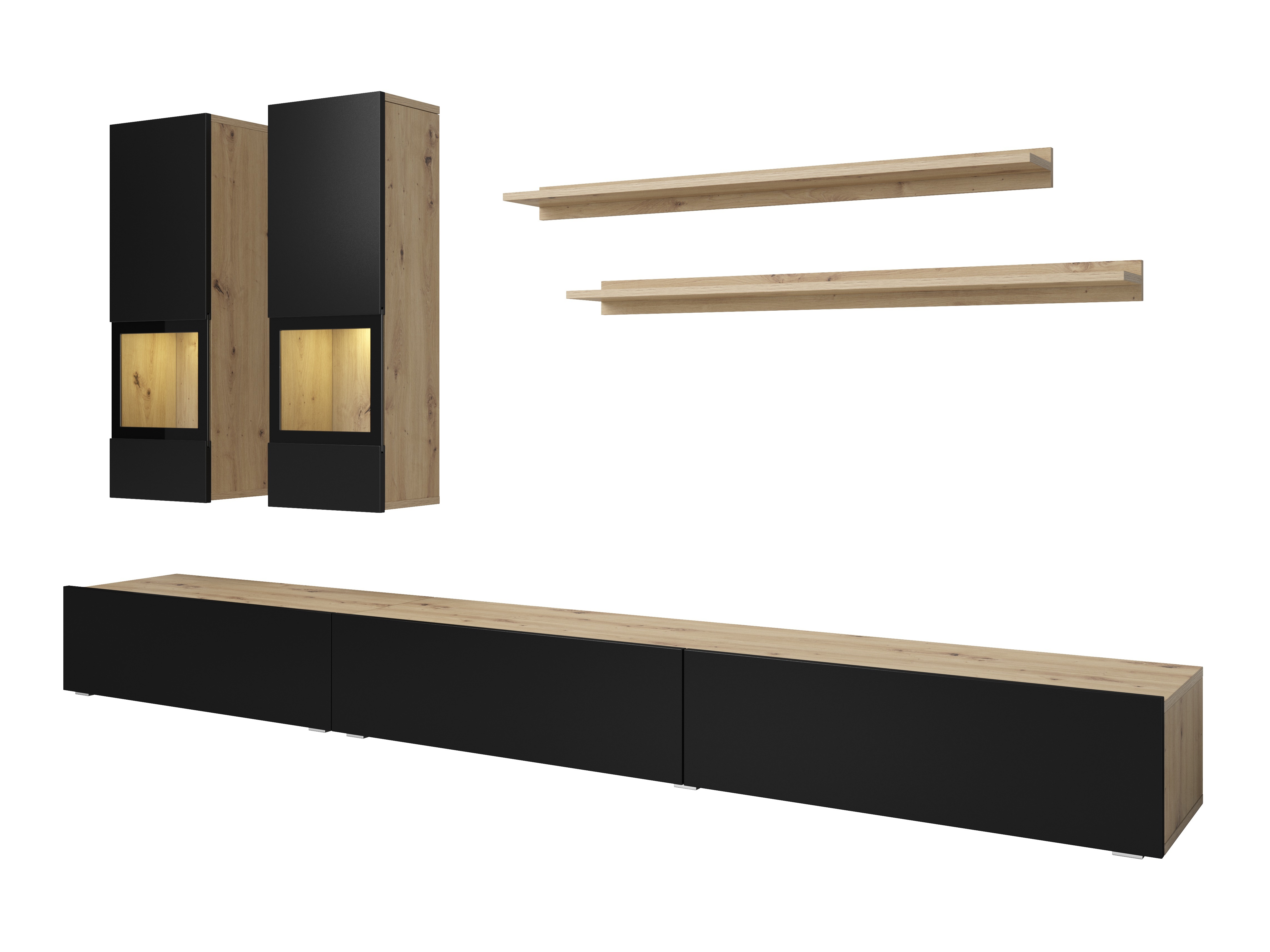 Living room set Serodeu 100 (Artisan oak + Matte black)