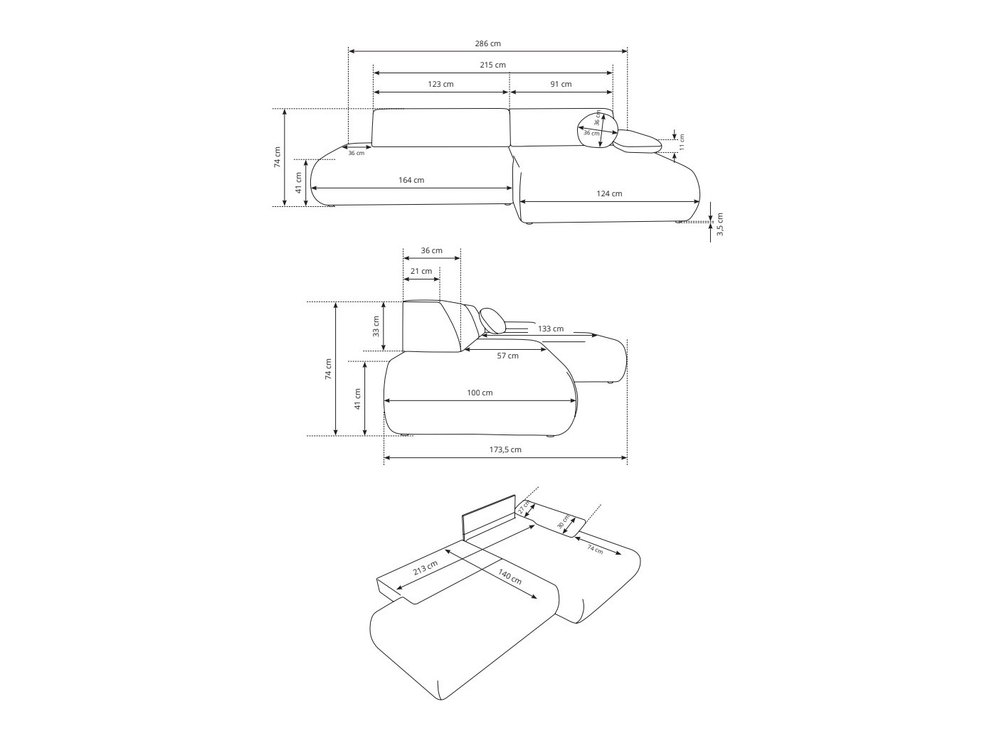 Corner sofa Kingston 183 (Puente 80)