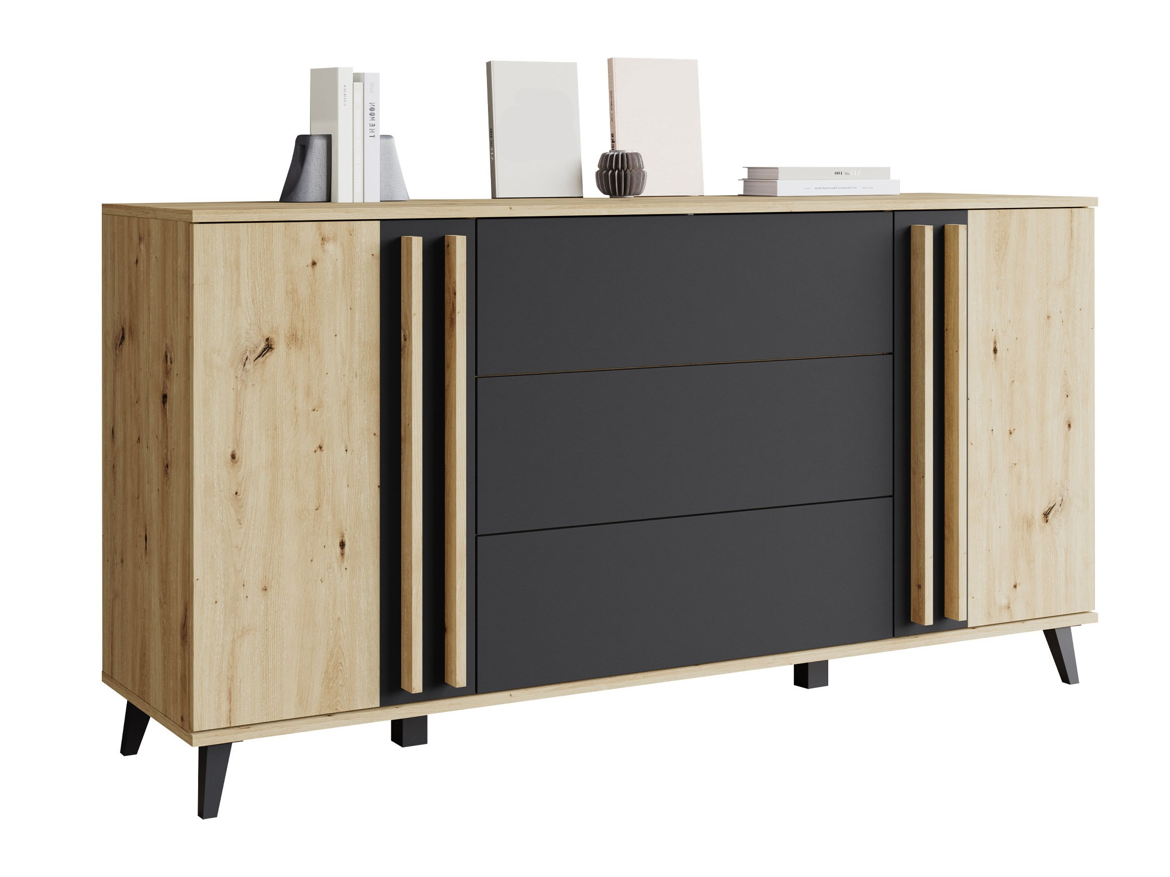 Chest of drawers Facetor (Artisan oak + Graphite)