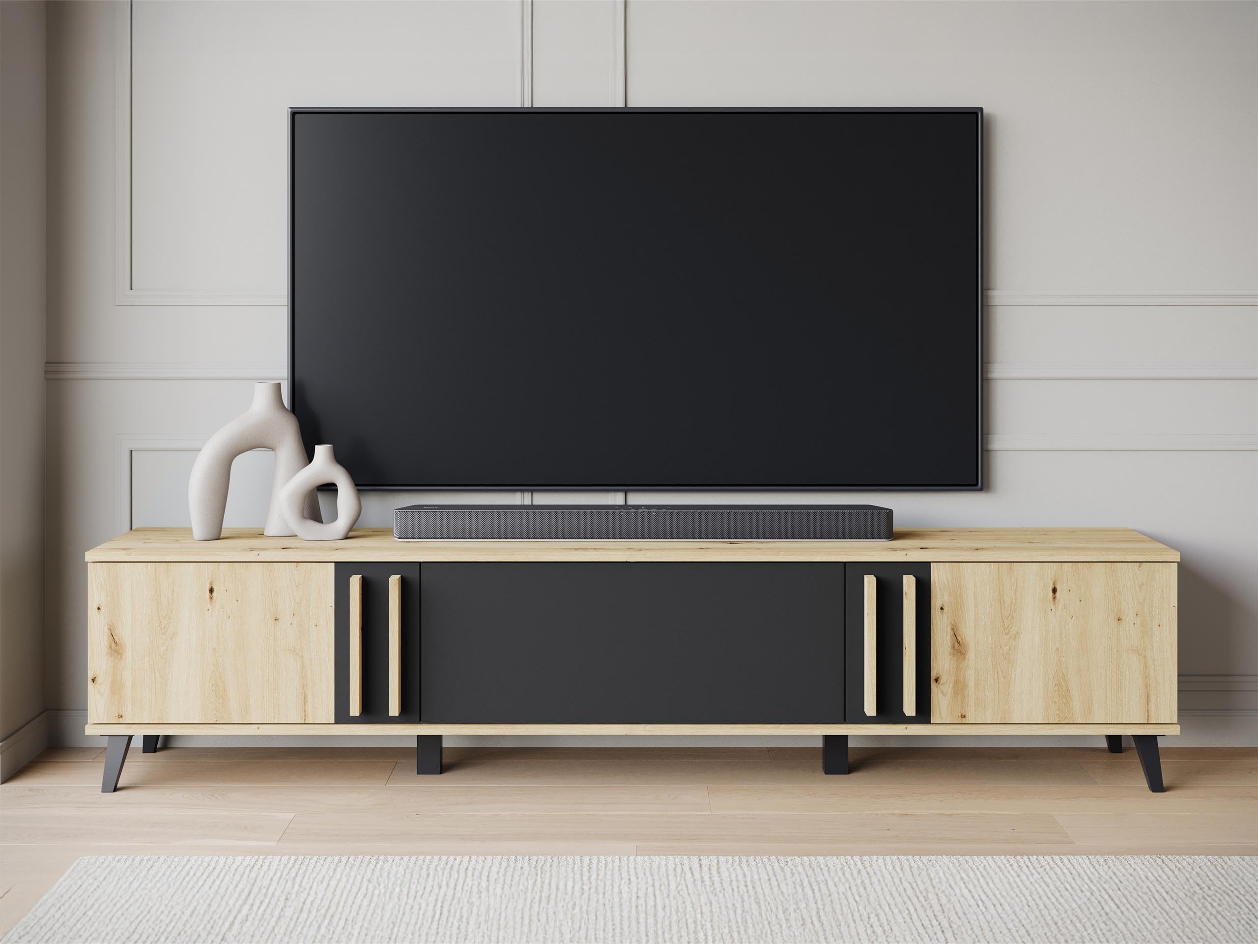 TV stand Facetor (Artisan oak + Graphite)