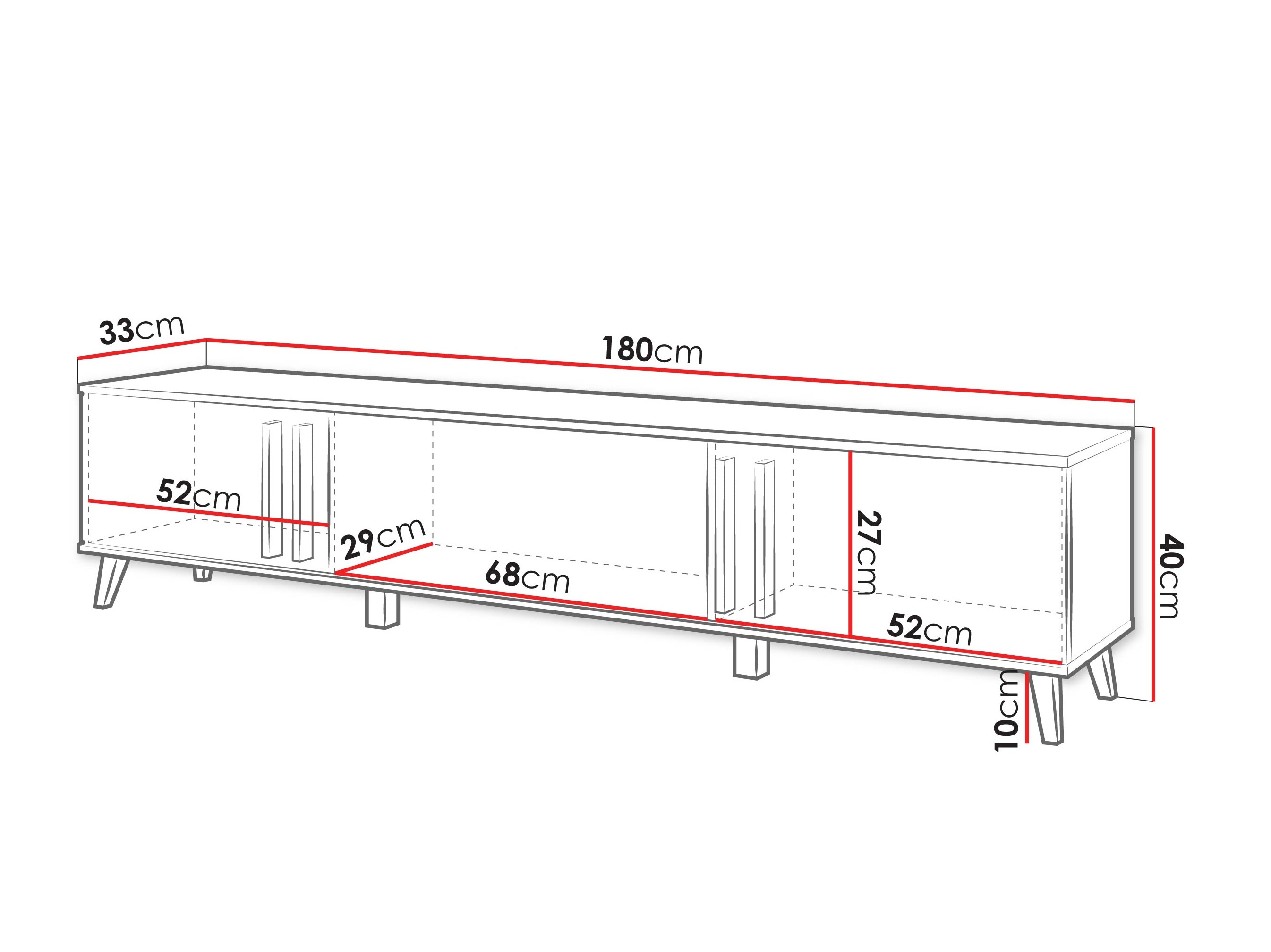 TV stand Facetor (Artisan oak + Graphite)