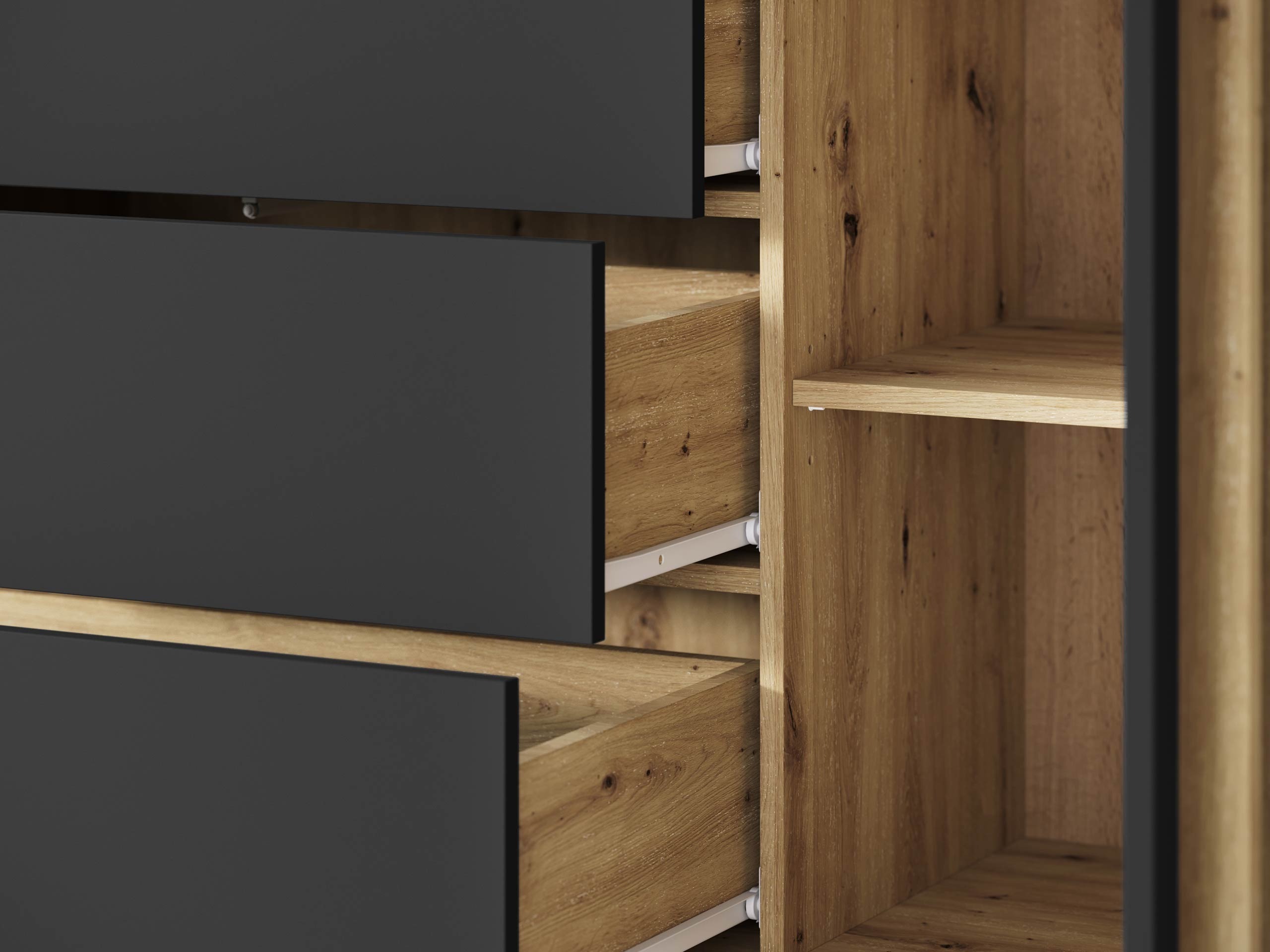 Living room set Facetor III (Artisan oak + Graphite)