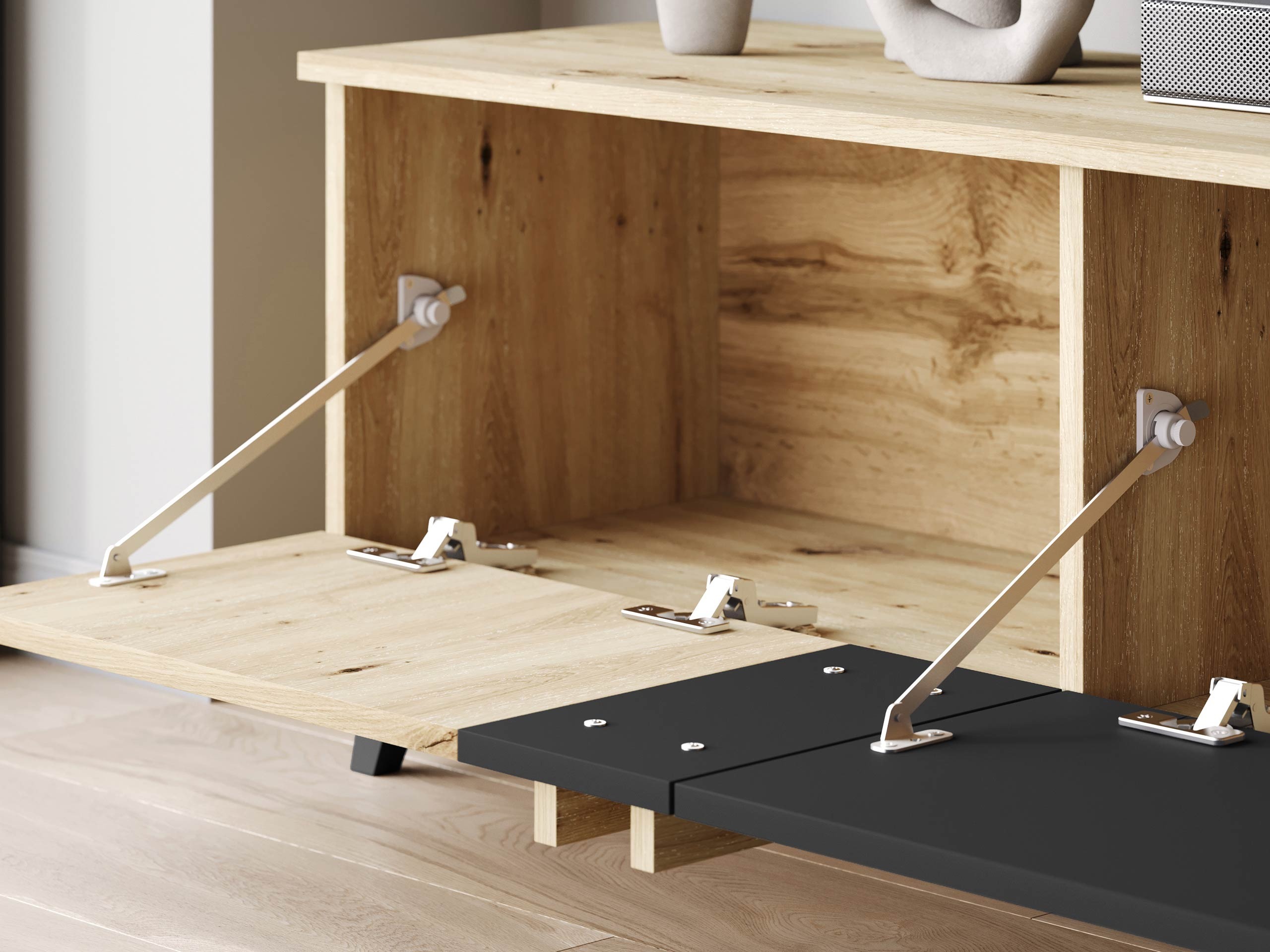 Living room set Facetor III (Artisan oak + Graphite)