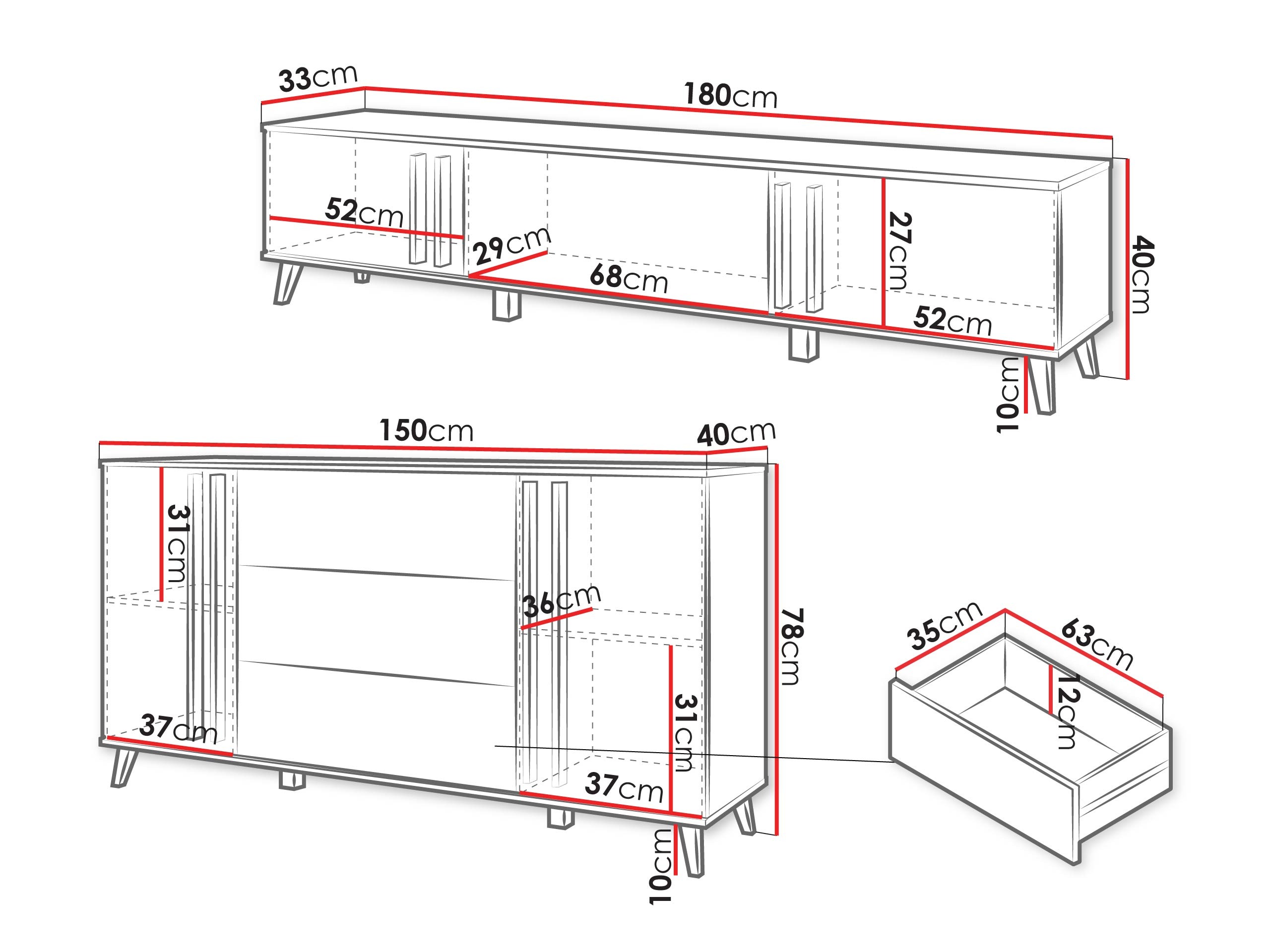 Living room set Facetor III (Artisan oak + Graphite)
