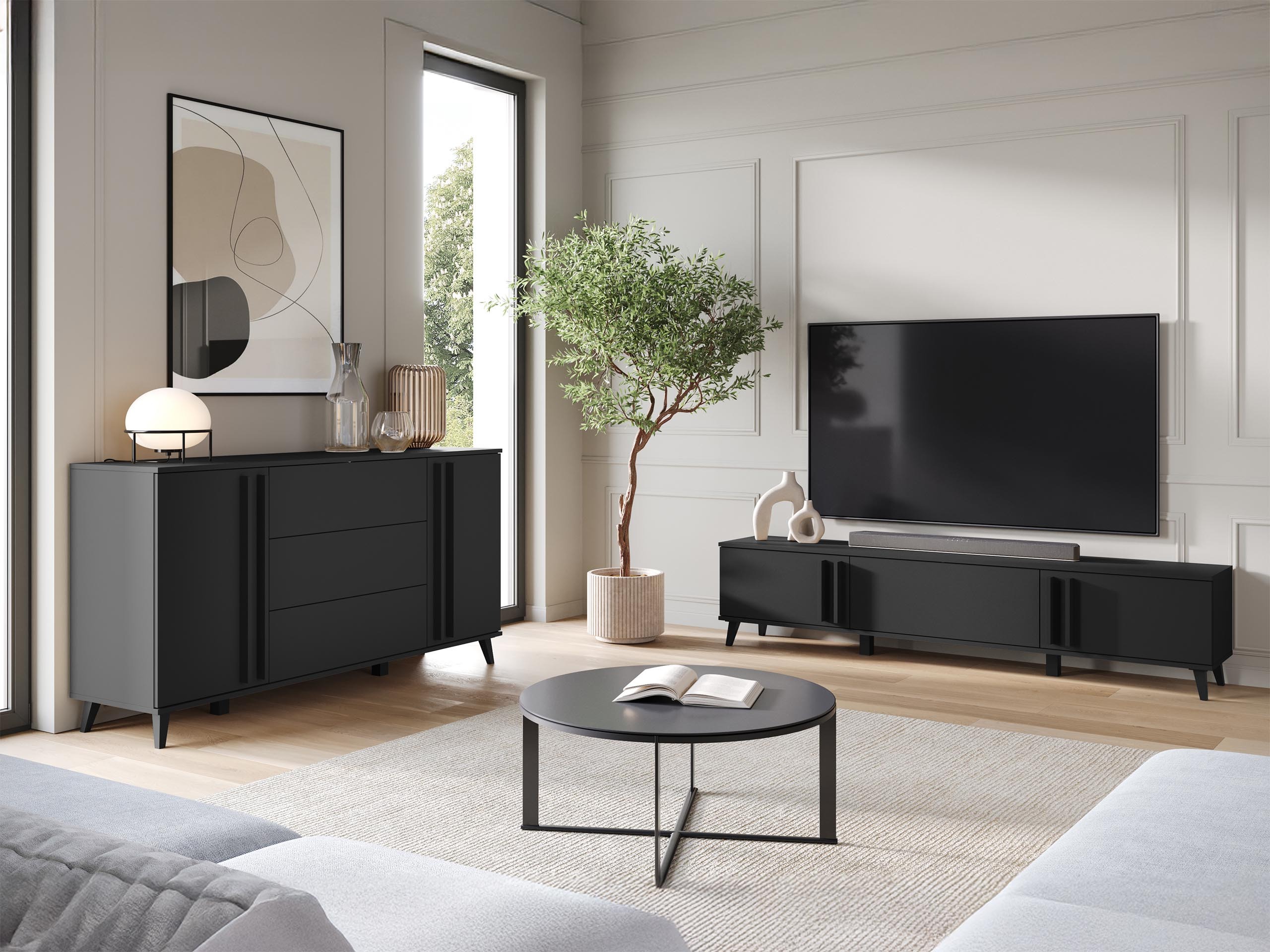 Living room set Facetor III (Graphite)