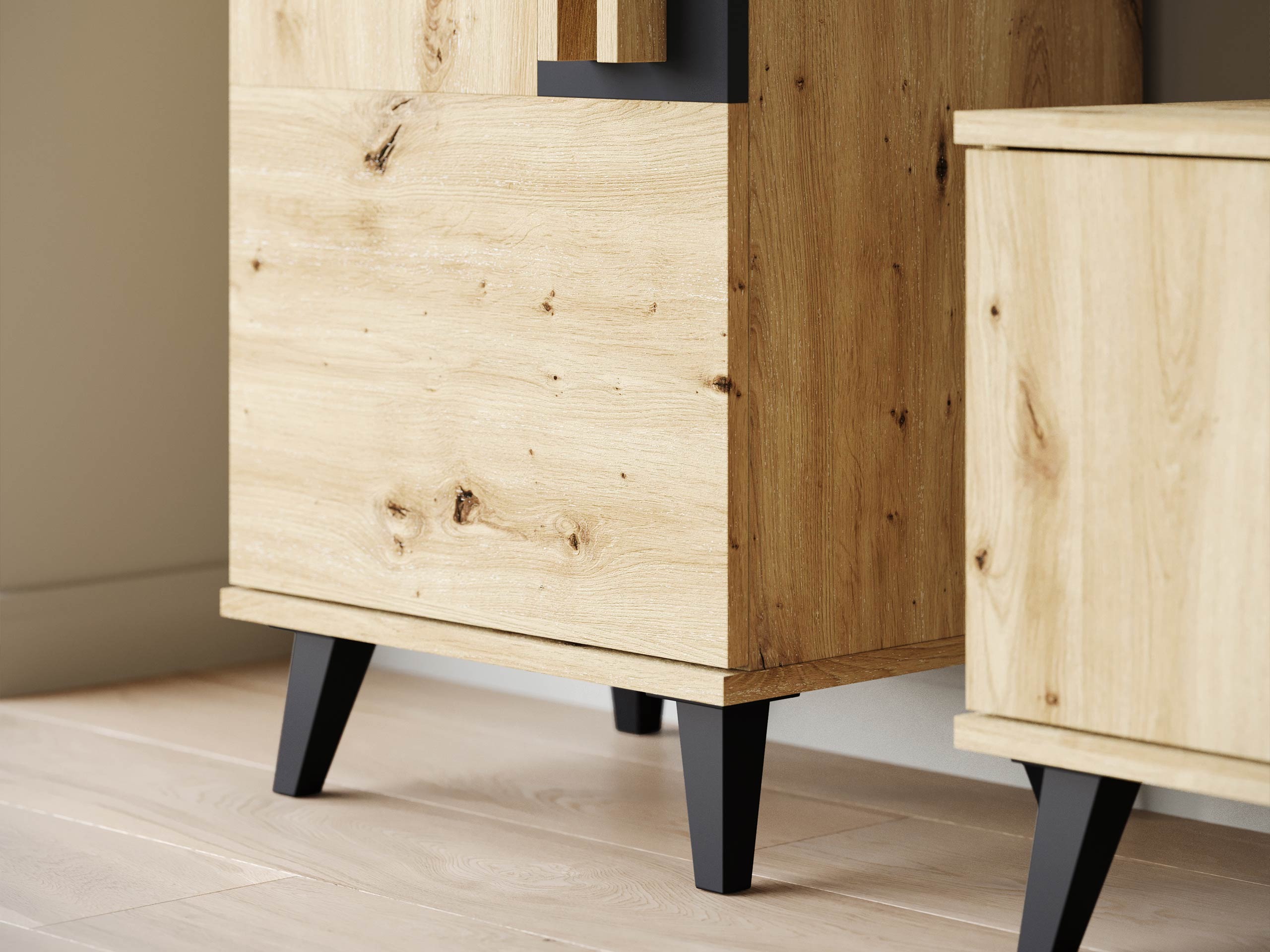 Living room set Facetor IV (Artisan oak + Graphite)